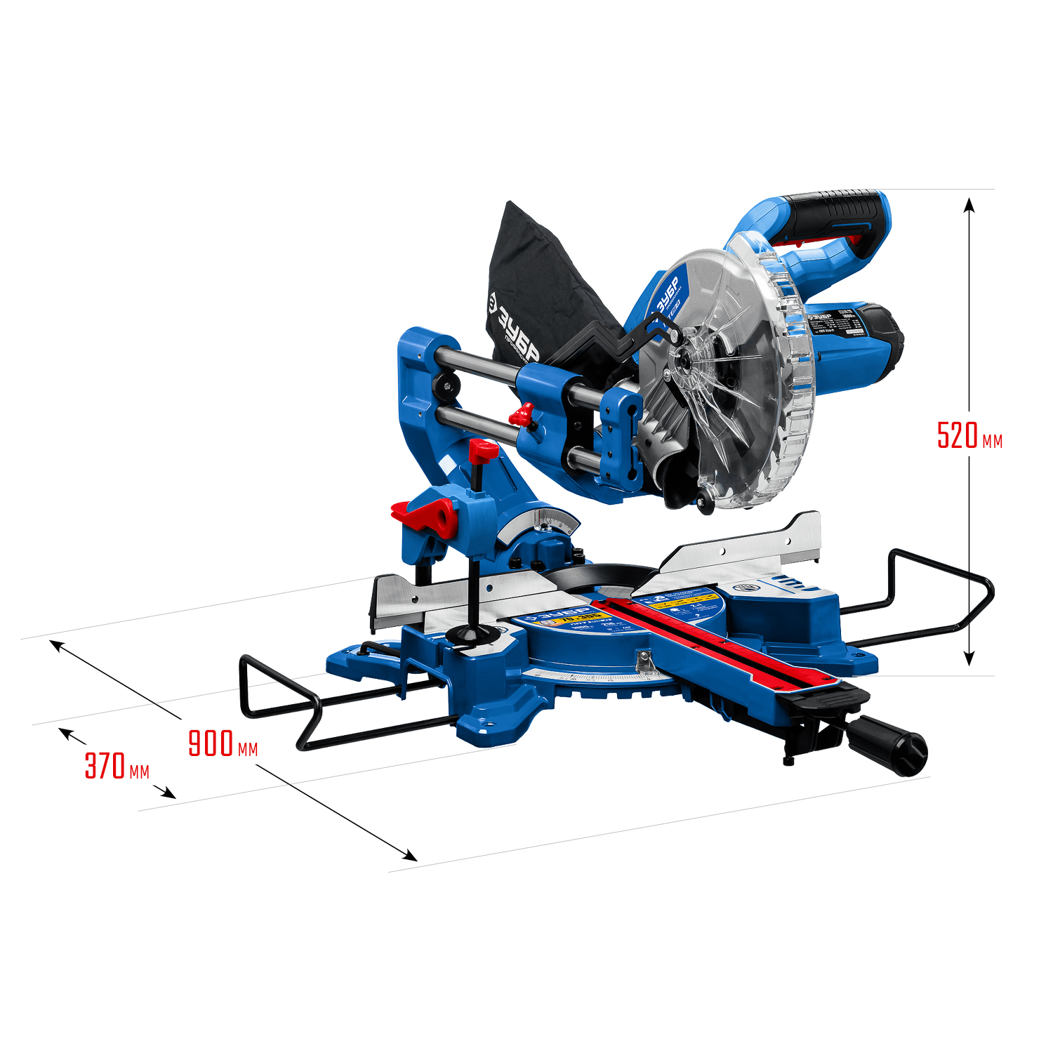 ЗУБР Профессионал ППТ-216-П пила торцовочная с протяжкой, d 216 х 30 мм, 1800 Вт — фото 21
