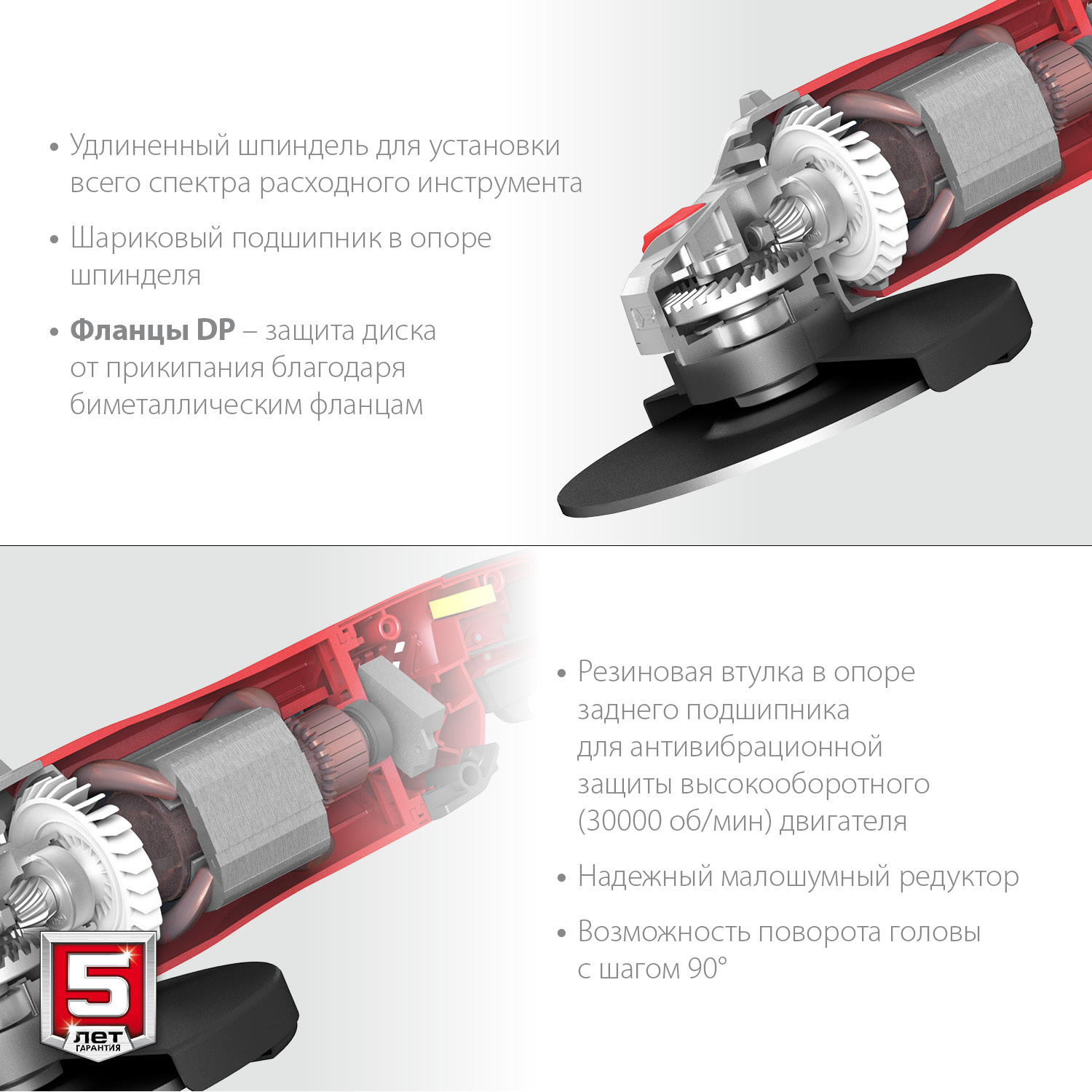 ЗУБР 2600 Вт, d230 мм, УШМ (УШМ-230-2605 П) — фото 6