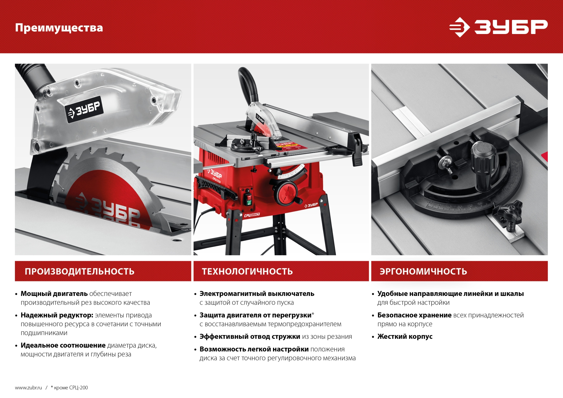 ЗУБР d 254 мм, 1900 Вт, распиловочный станок (СРЦ-254с) — фото 20