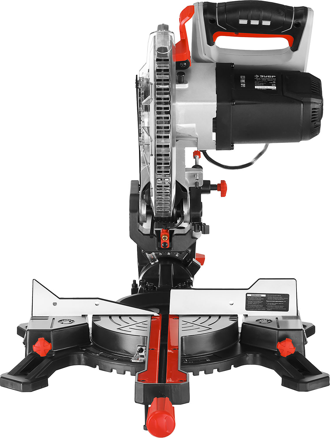 ЗУБР ЗПТ-255-1800 ПЛ пила торцовочная с протяжкой, d 255 х 30 мм, 1800 Вт — фото 6