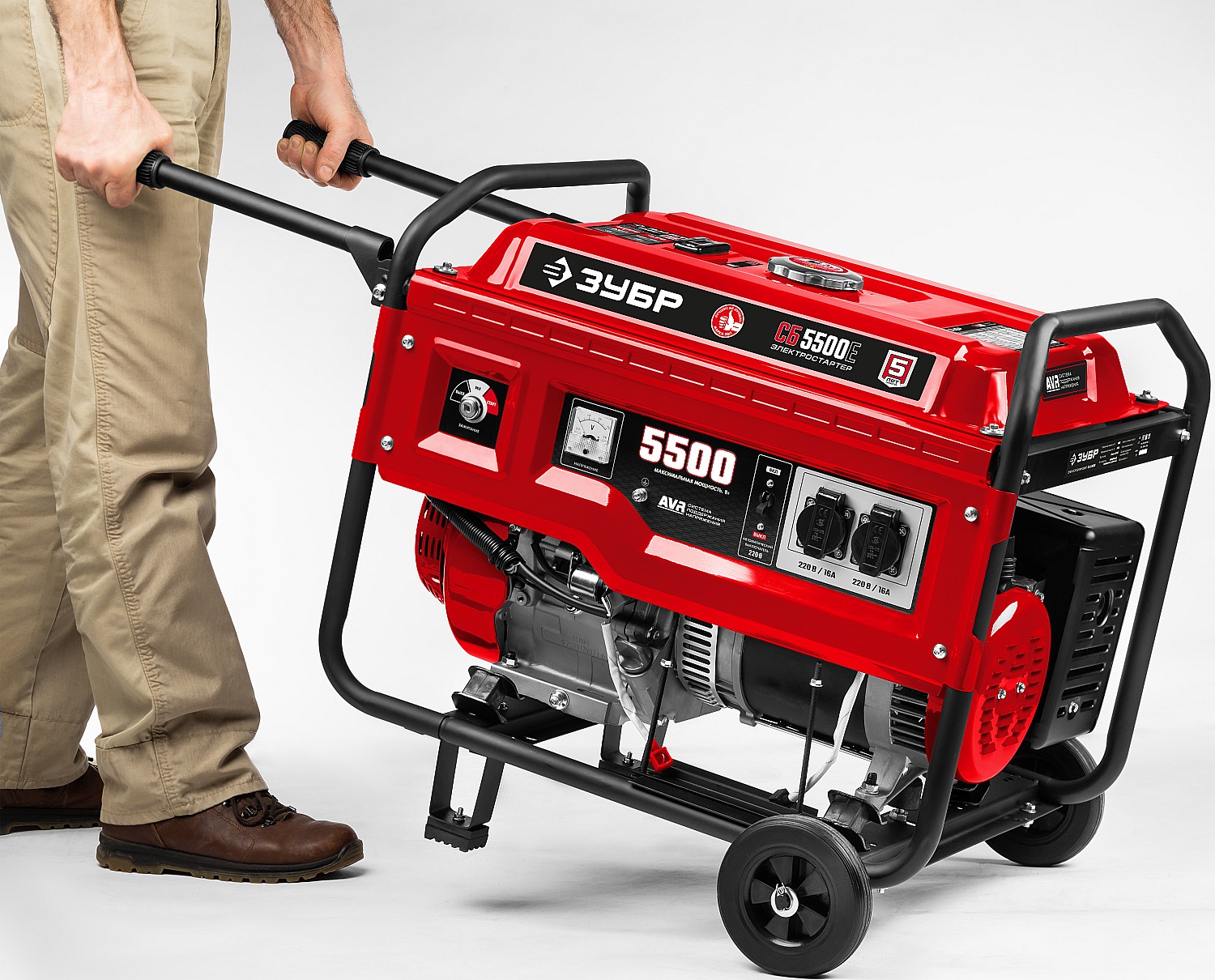 ЗУБР № 2 для генераторов мощностью свыше 4000 Вт, набор колес + рукоятка (НКР-2) — фото 4