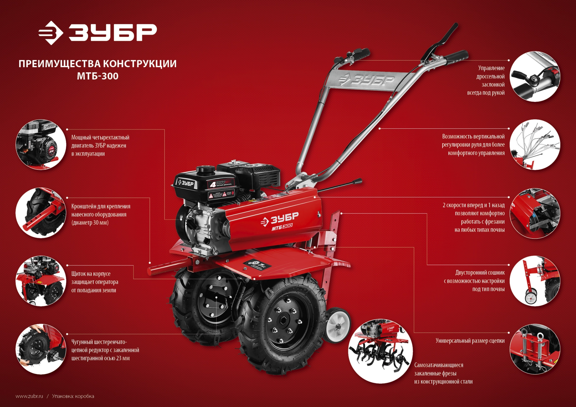 ЗУБР 7 л.с., мотоблок (МТБ-300) — фото 24