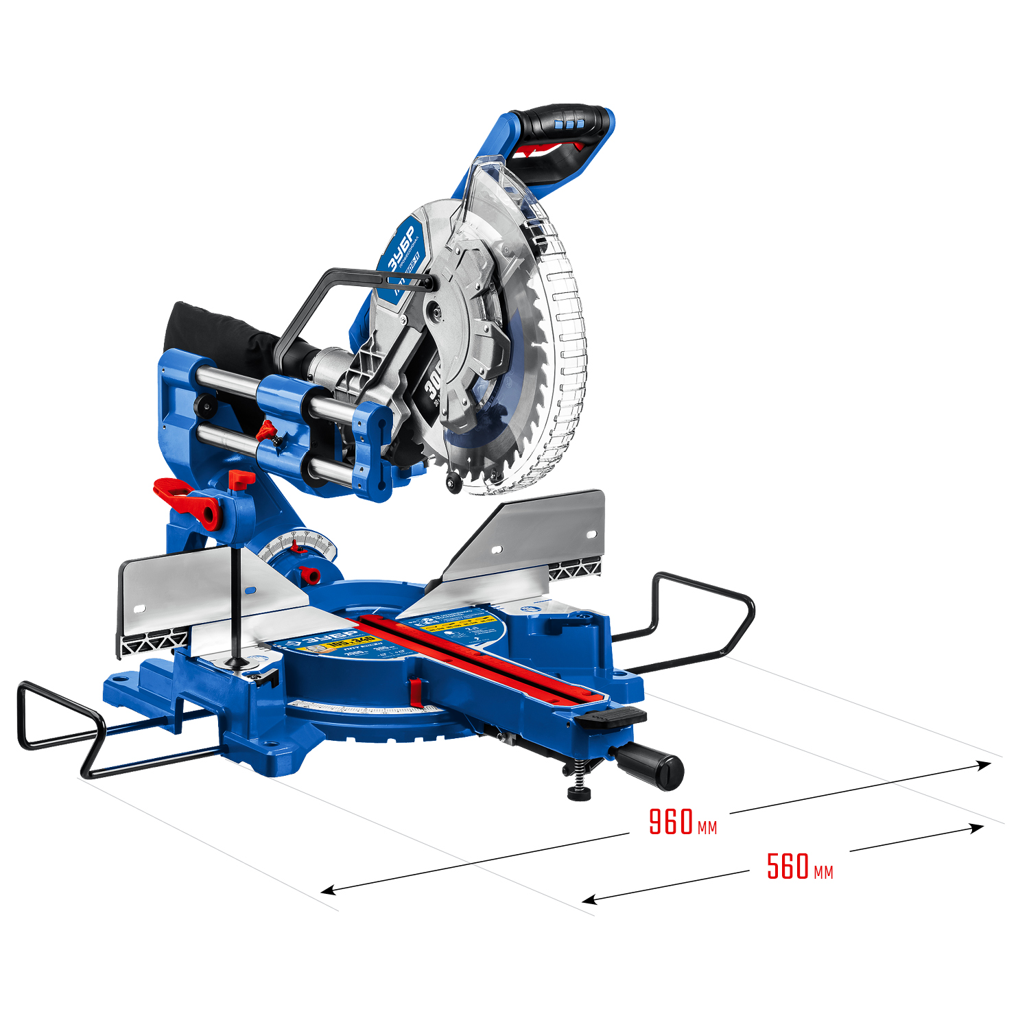 ЗУБР Профессионал ППТ-305-П пила торцовочная с протяжкой, d 305 х 30 мм, 2000 Вт — фото 20
