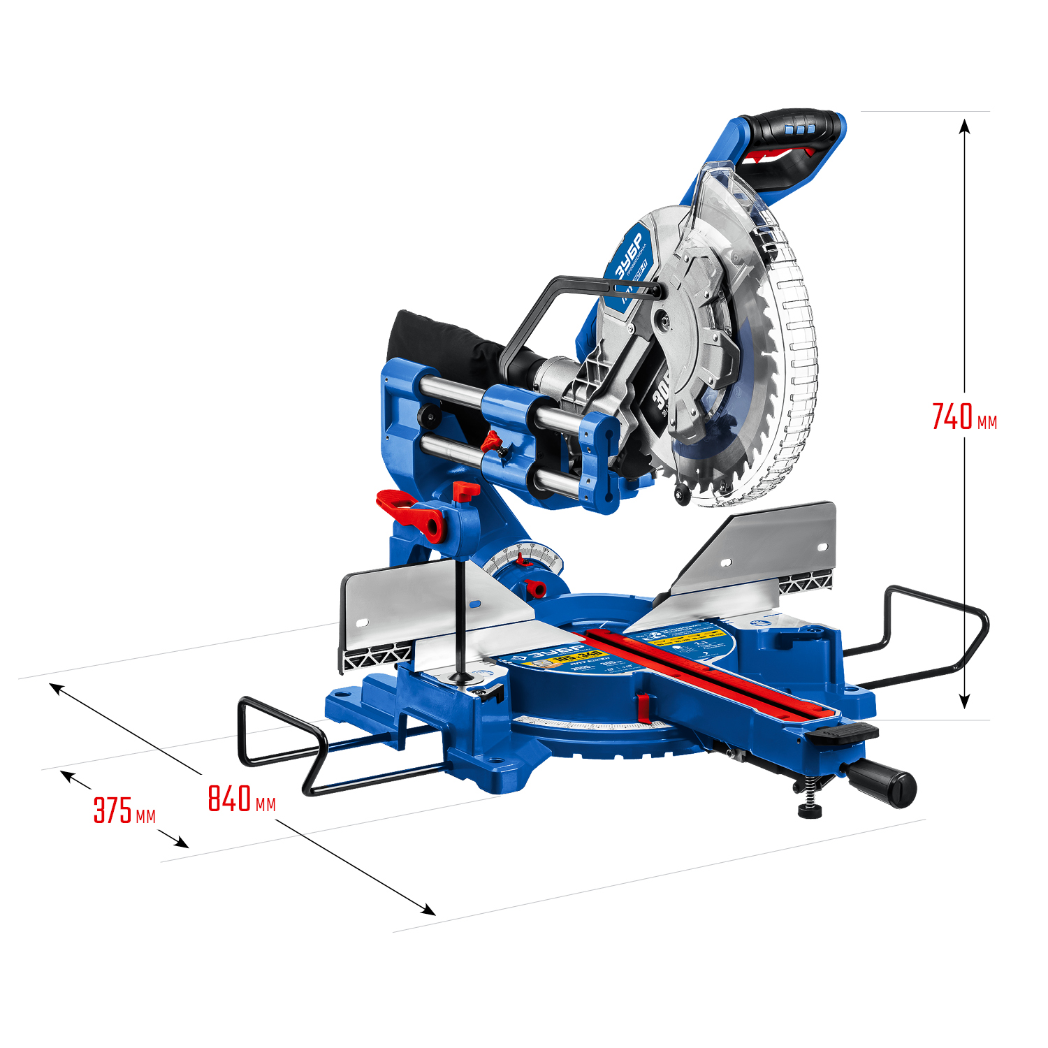 ЗУБР Профессионал ППТ-305-П пила торцовочная с протяжкой, d 305 х 30 мм, 2000 Вт — фото 21