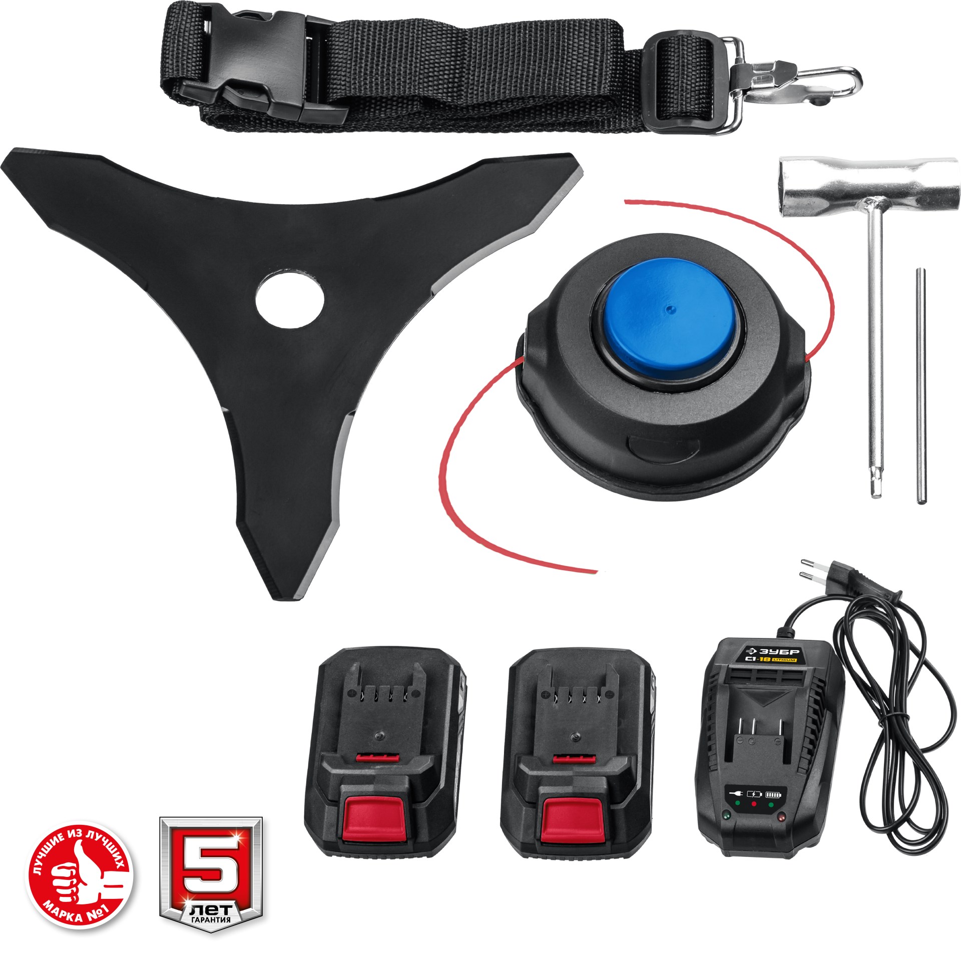 ЗУБР С1-18, 36 В, 35/25.5 см, 2х18 В АКБ (2 А·ч), бесщеточный триммер (ТАБ-365-22) — фото 13