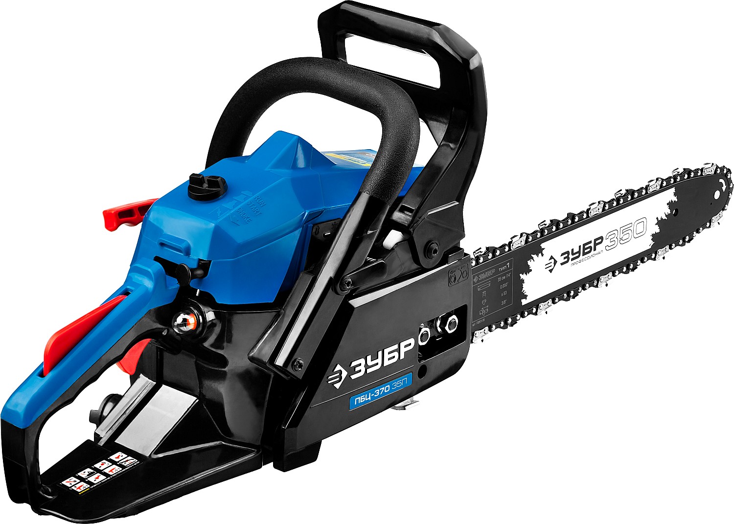 ЗУБР 37 см3, 35 см, бензопила, Профессионал (ПБЦ-370 35П) — фото 4