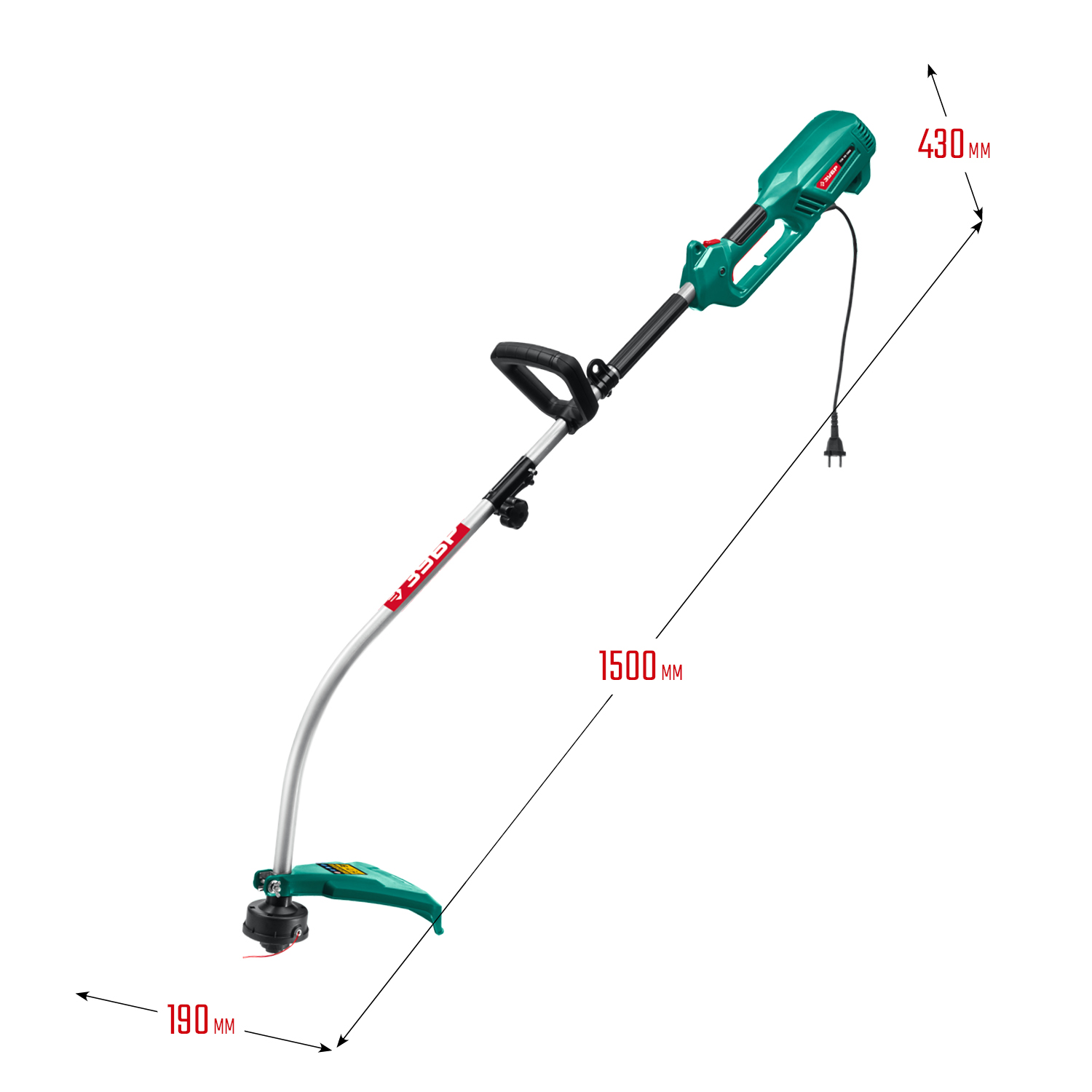 ЗУБР 1300 Вт, ш/с 38 см, сетевой триммер (КСВ-38-1300) — фото 3