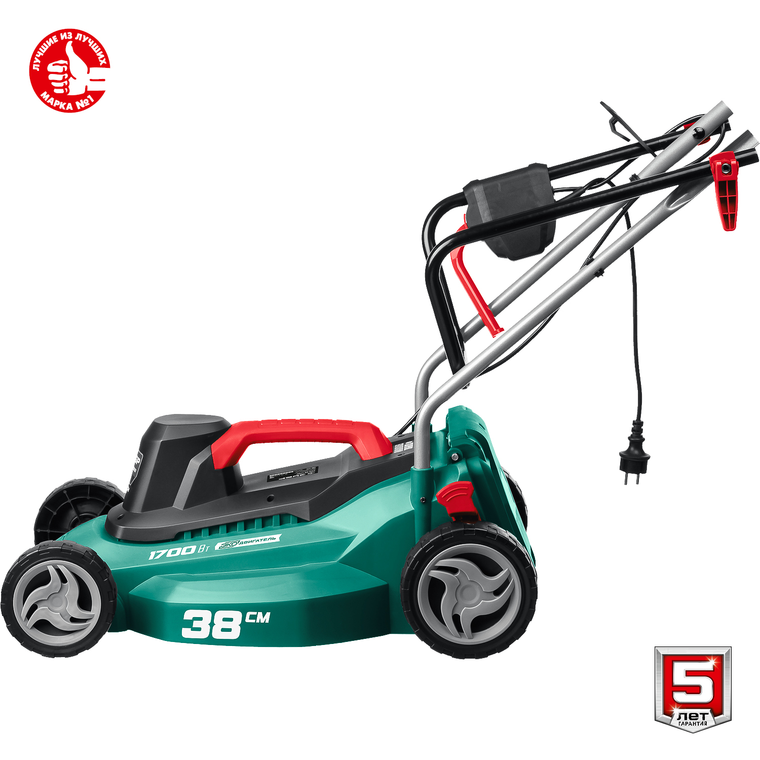 ЗУБР 1700 Вт, ш/с 38 см, сетевая газонокосилка (ГСЦ-38-1700) — фото 11