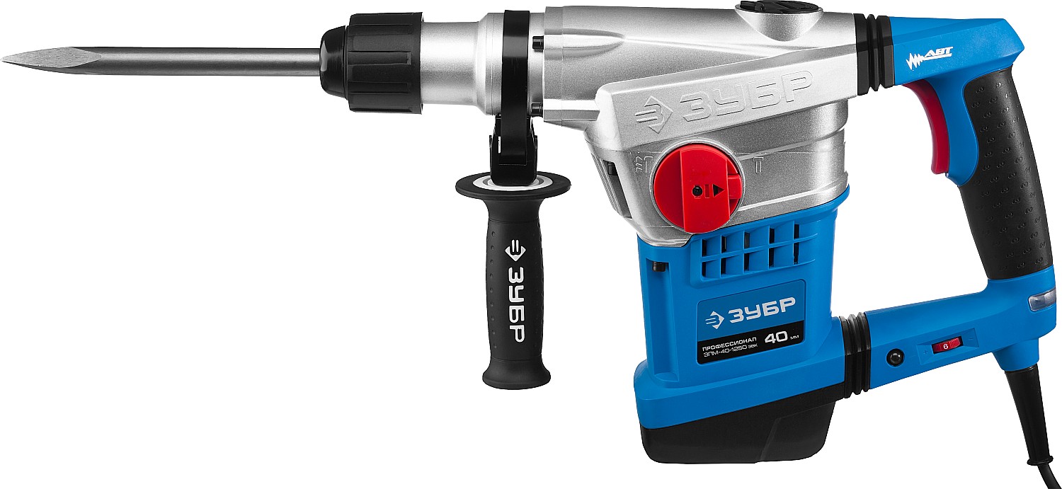 ЗУБР 40 мм, 1250 Вт, АВТ, перфоратор SDS-Max, Профессионал (ЗПМ-40-1250 ЭВК) — фото 6