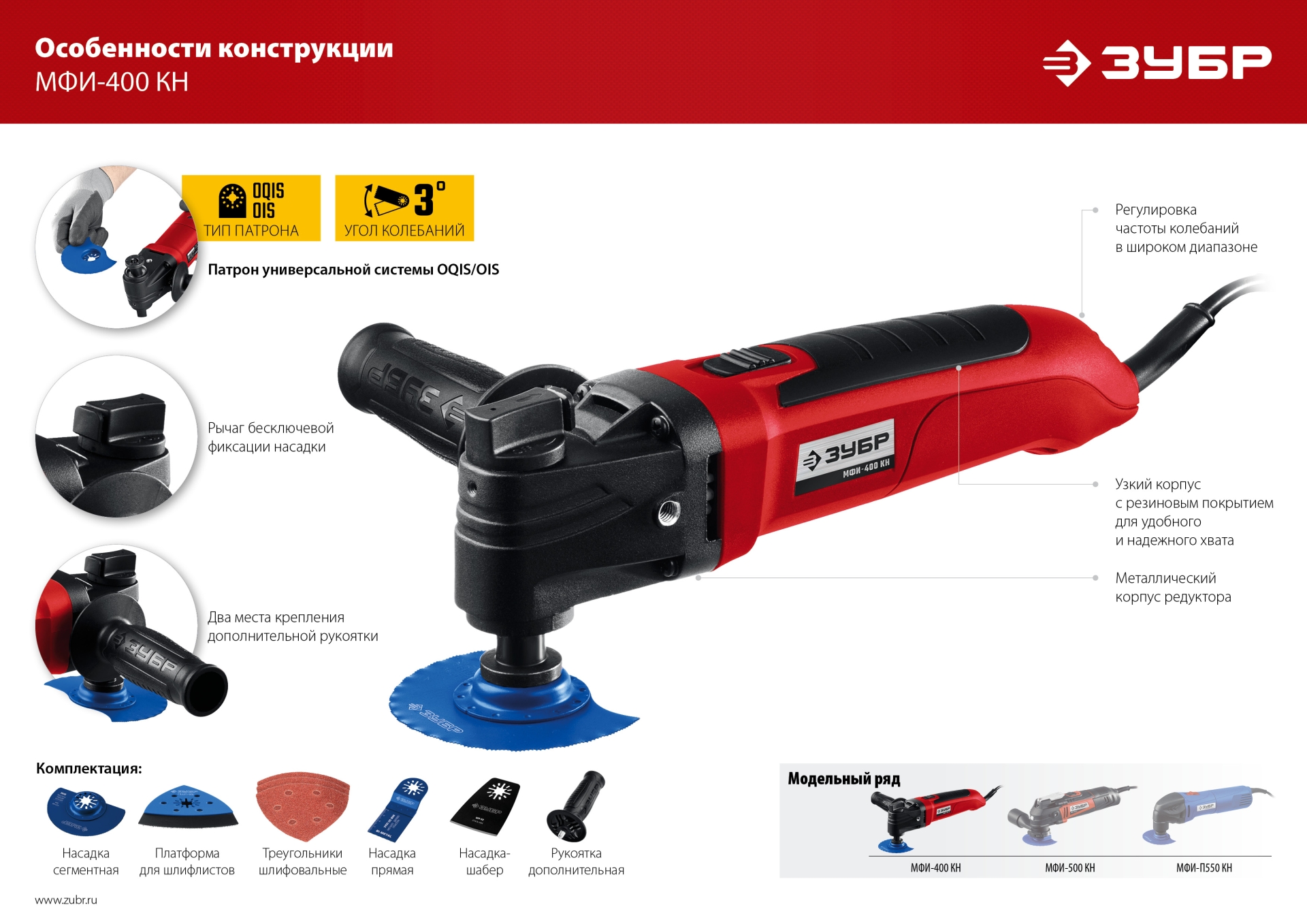 ЗУБР OIS, 400 Вт, реноватор, кейс, набор насадок (МФИ-400 КН) — фото 14