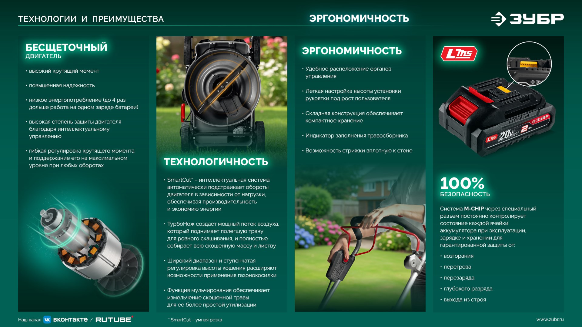 ЗУБР 40 В (2x20В), 400 мм, без АКБ (LMS), газонокосилка аккумуляторная бесщеточная (ГКЛ-4040) — фото 29