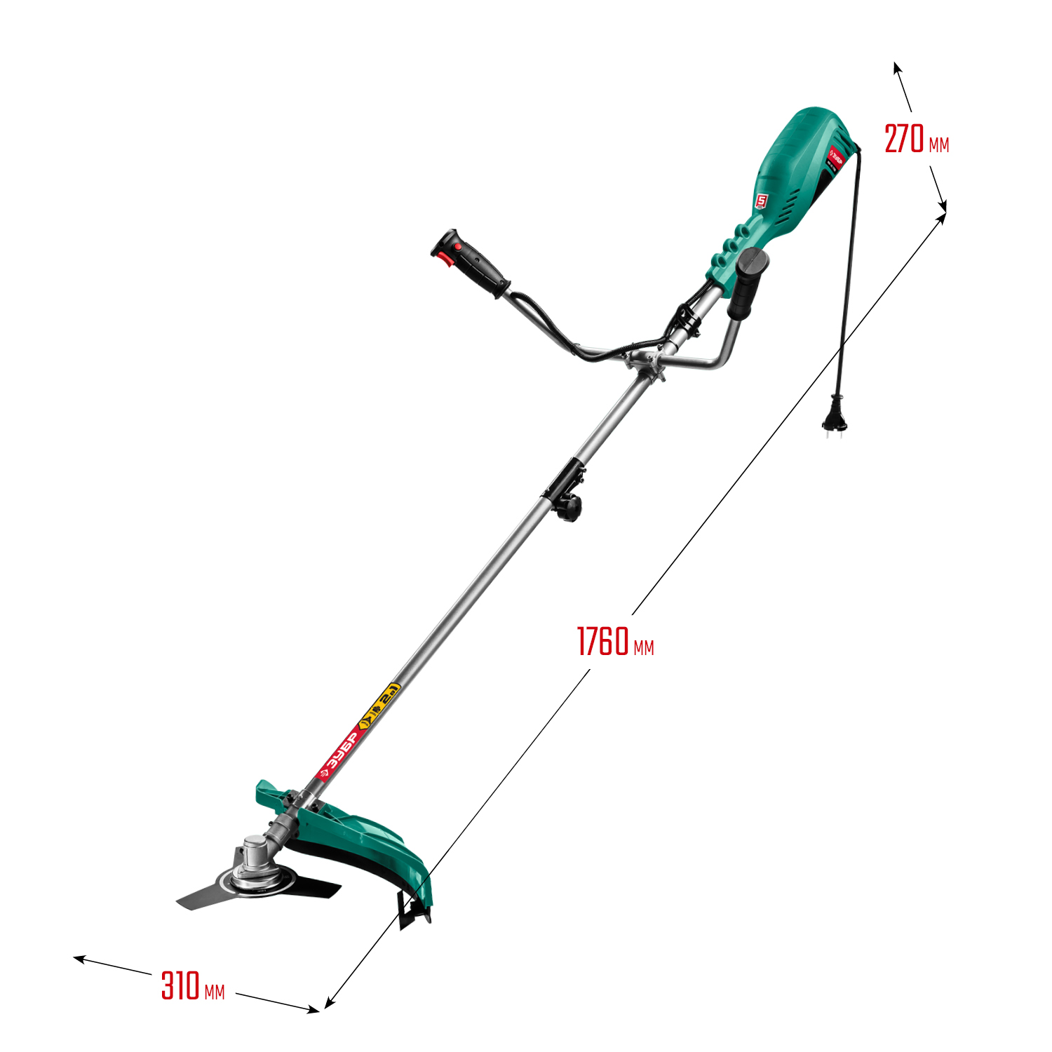 ЗУБР 1700 Вт, ш/с 42 см, сетевой триммер (КСВ-42-1700) — фото 3