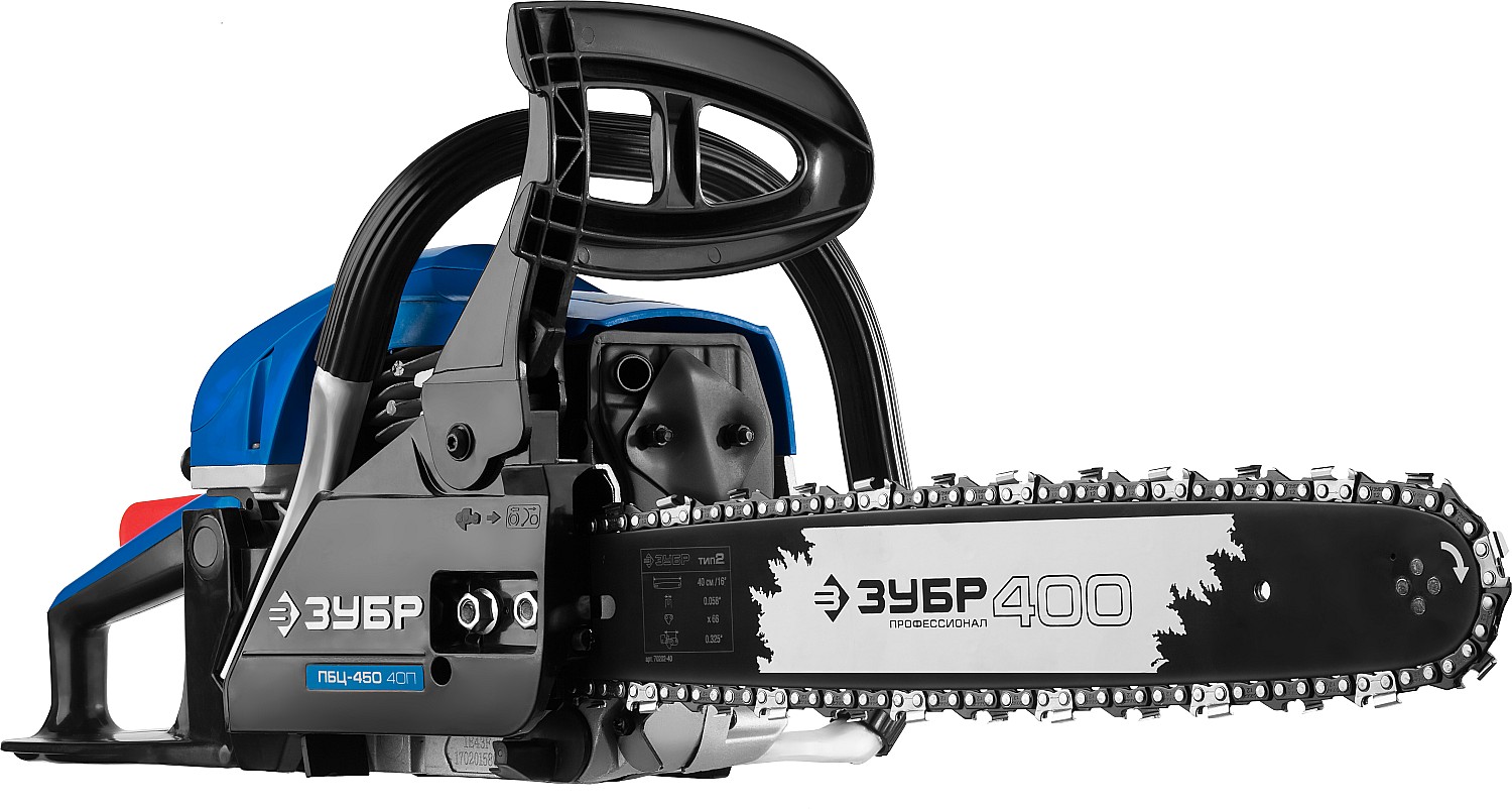 ЗУБР 45 см3, 40 см, бензопила, Профессионал (ПБЦ-450 40П) — фото 3