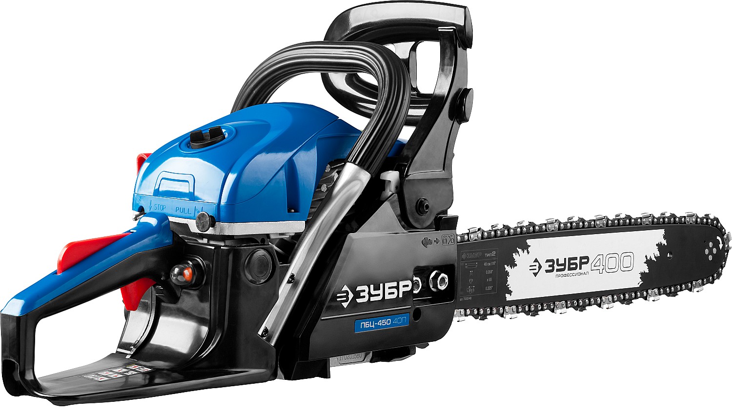 ЗУБР 45 см3, 40 см, бензопила, Профессионал (ПБЦ-450 40П) — фото 4