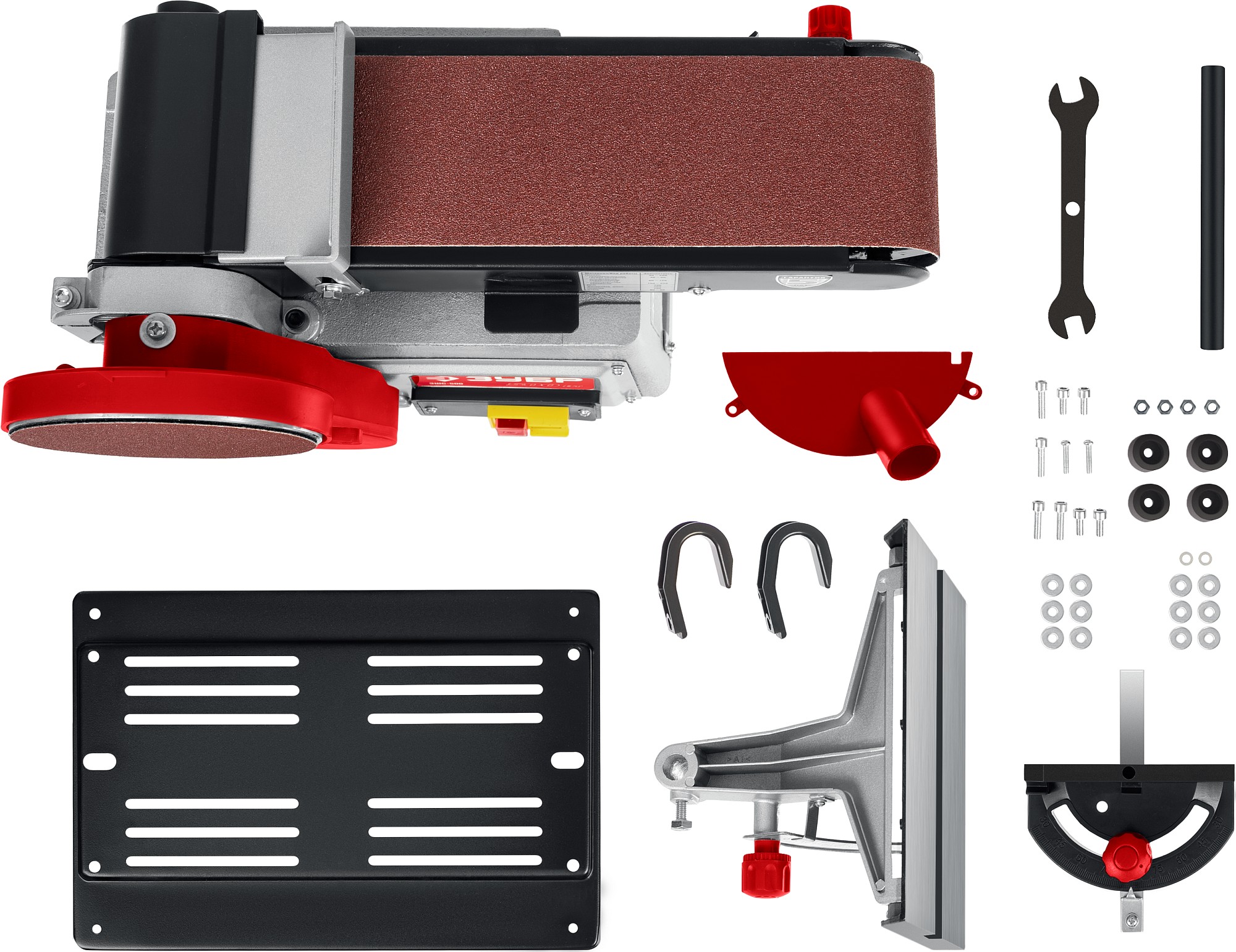 ЗУБР d 150 мм, 100 х 914 мм лента, 500 Вт, тарельчато - ленточный шлифовальный станок (ЗШС-500) — фото 7