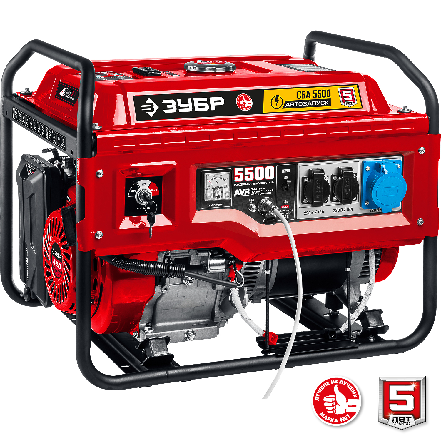 ЗУБР 5500 Вт, бензиновый генератор с автозапуском (СБА-5500) — фото 18