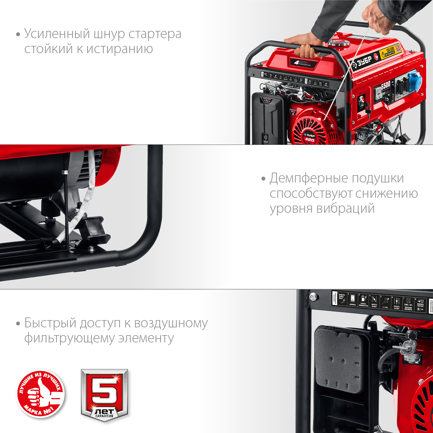 ЗУБР 5500 Вт, бензиновый генератор с автозапуском (СБА-5500) — фото 7