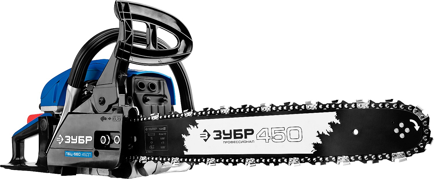 ЗУБР 56 см3, 45 см, бензопила, Профессионал (ПБЦ-560 45ДП) — фото 3