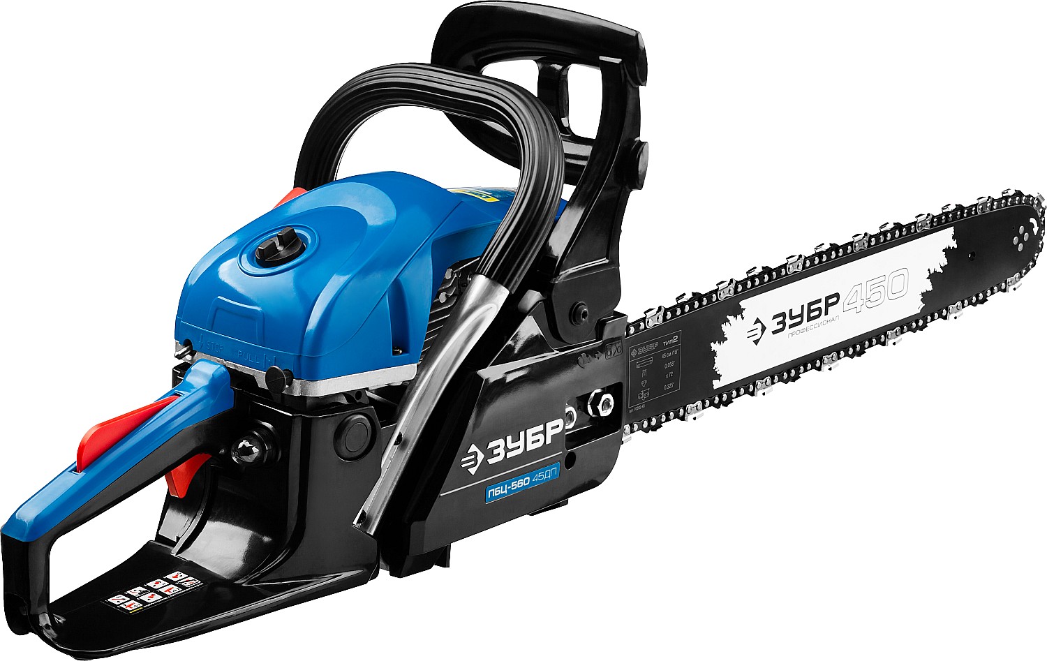 ЗУБР 56 см3, 45 см, бензопила, Профессионал (ПБЦ-560 45ДП) — фото 4