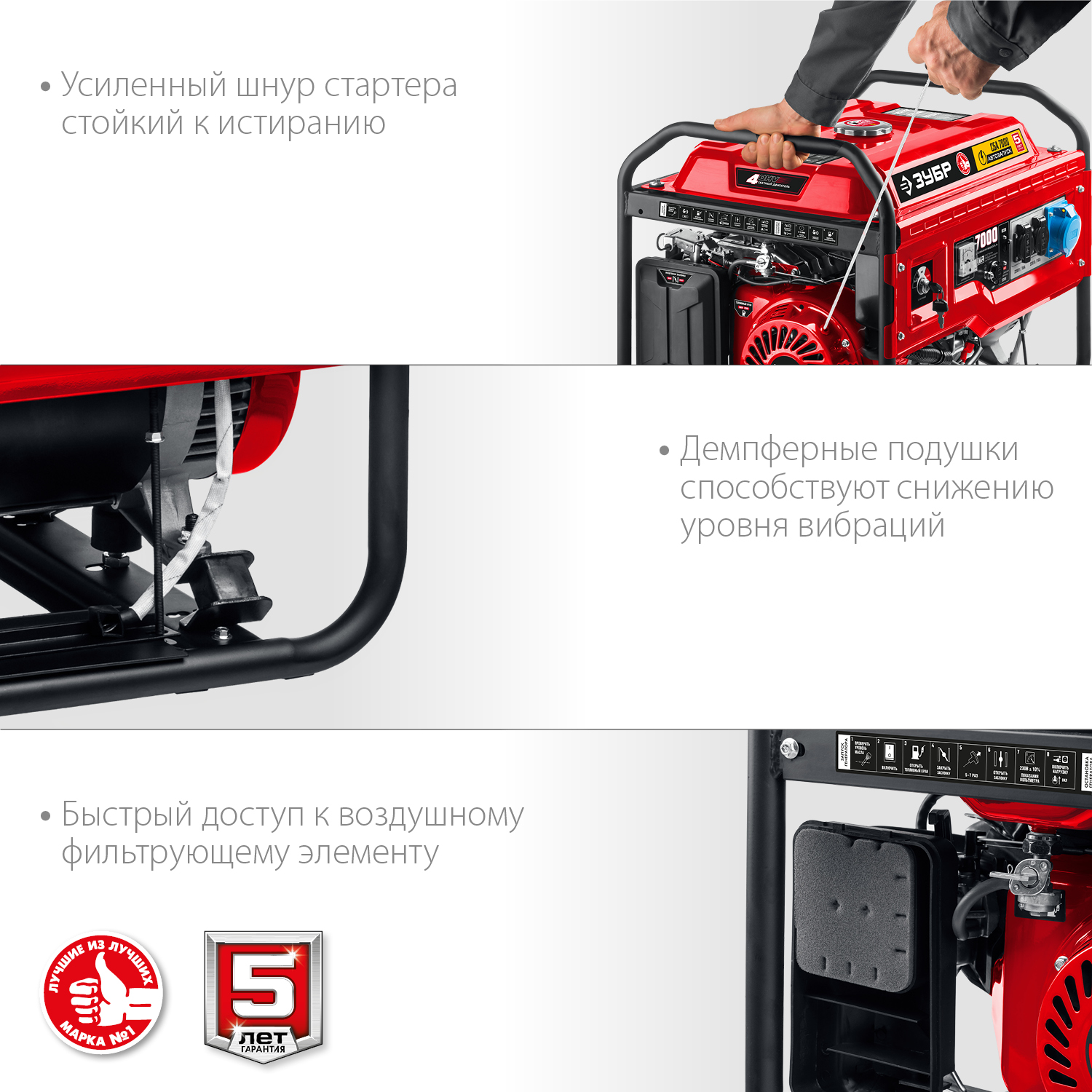 ЗУБР 7000 Вт, бензиновый генератор с автозапуском (СБА-7000) — фото 7