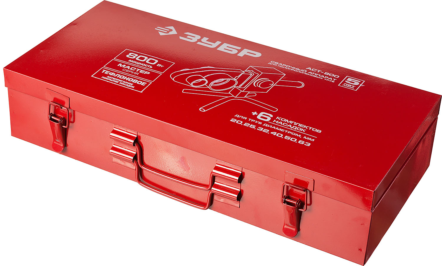 ЗУБР 800 Вт, паяльник для полипропиленовых труб, 6 насадок в комплекте (АСТ-800) — фото 4