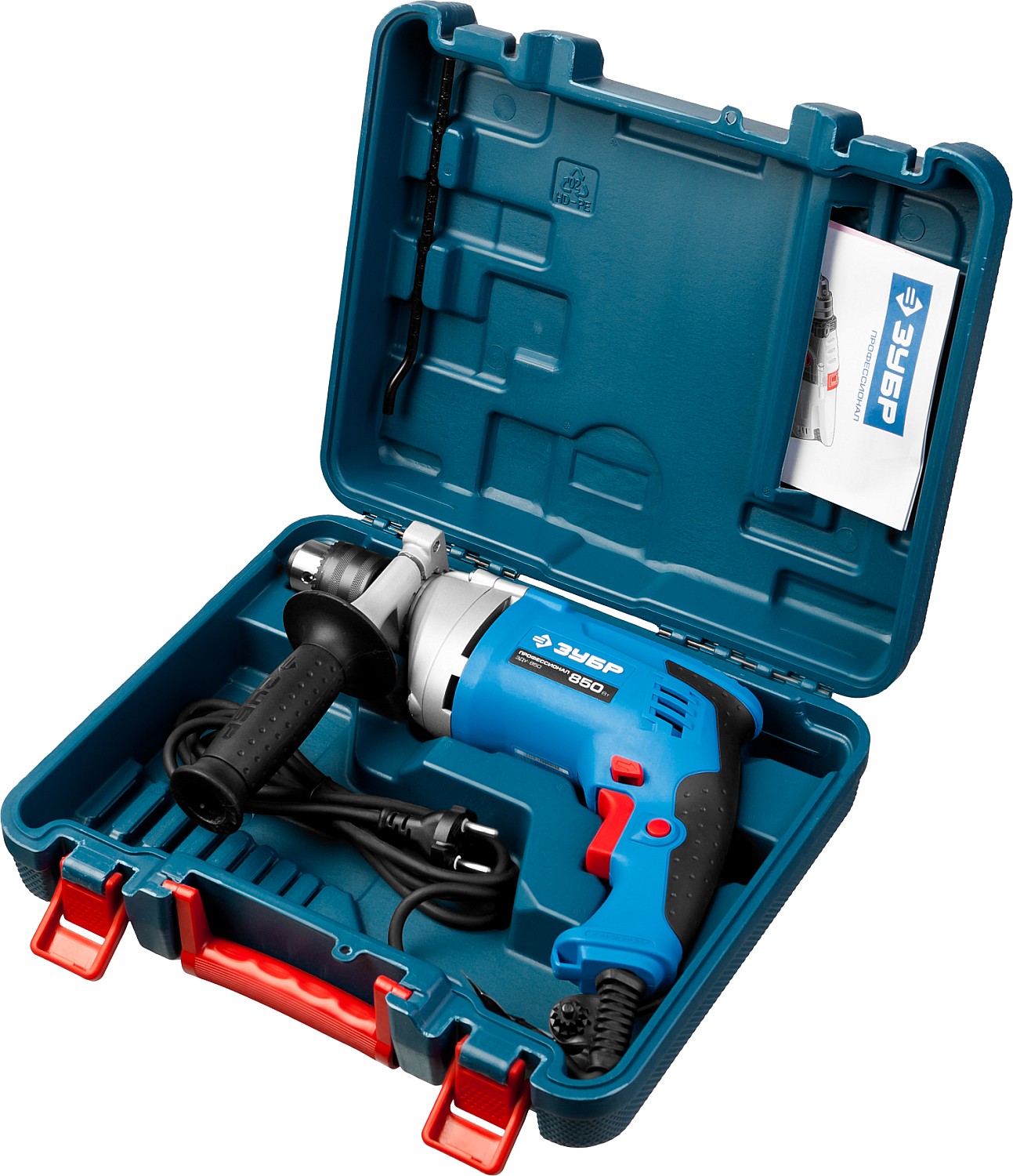 ЗУБР 850 Вт, 13 мм, ударная дрель, мет. корпус, кейс, Профессионал (ЗДУ-850 ЭРМКМ2) — фото 9