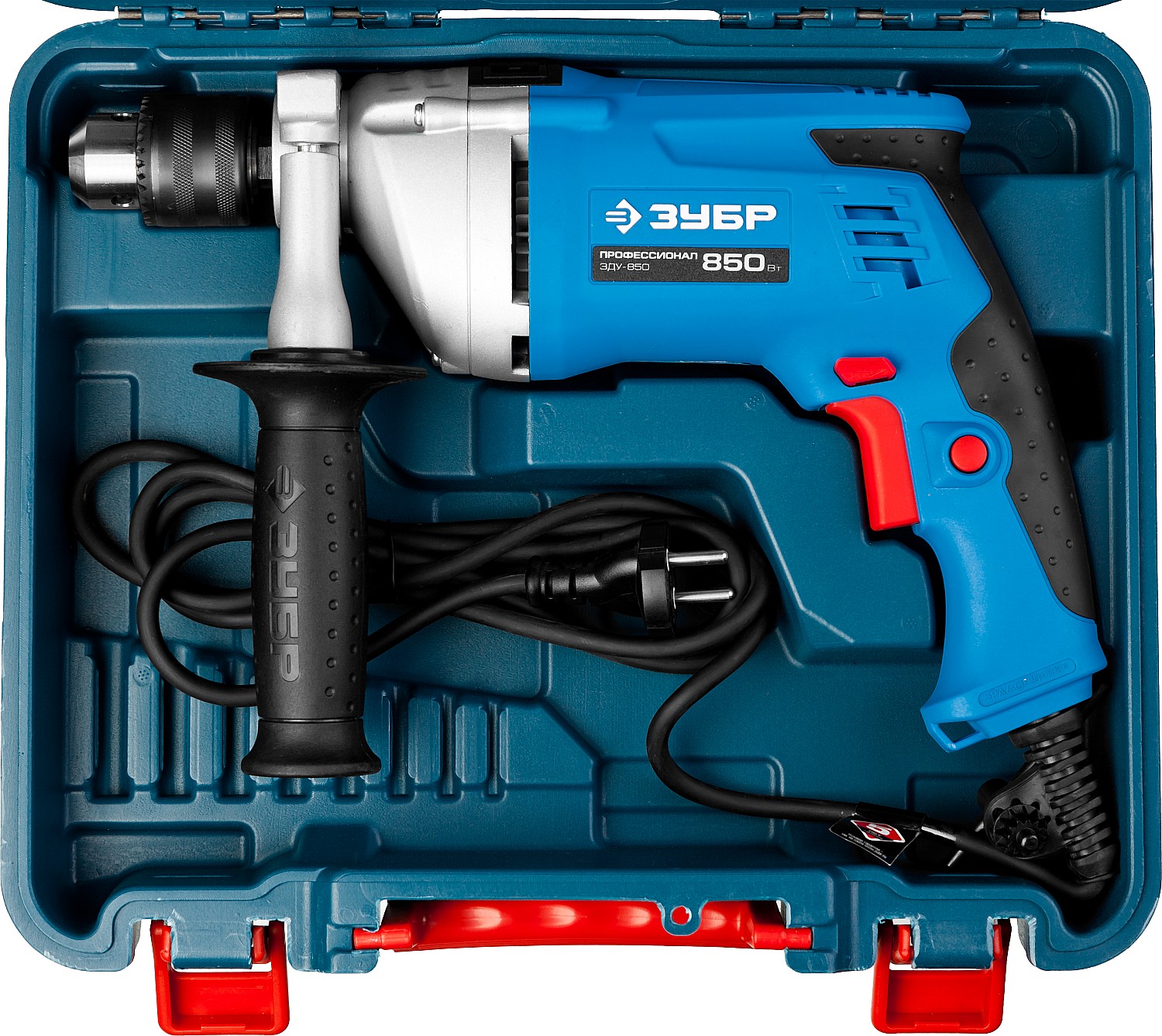 ЗУБР 850 Вт, 13 мм, ударная дрель, мет. корпус, кейс, Профессионал (ЗДУ-850 ЭРМКМ2) — фото 10