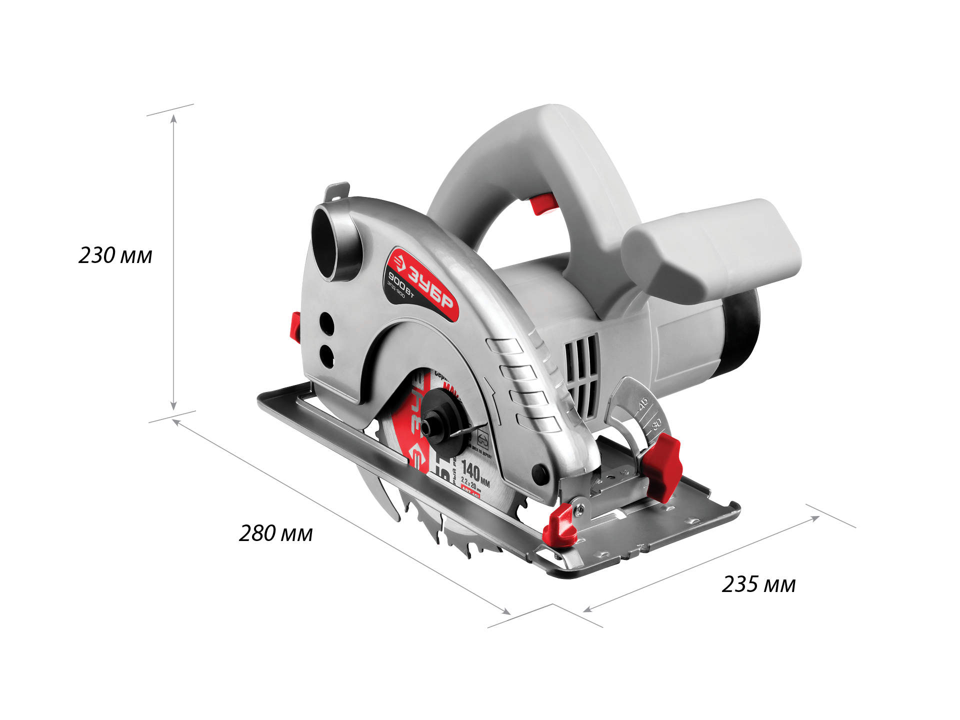 ЗУБР d 140 мм, 900 Вт, циркулярная пила (дисковая) (ЗПД-900) — фото 3