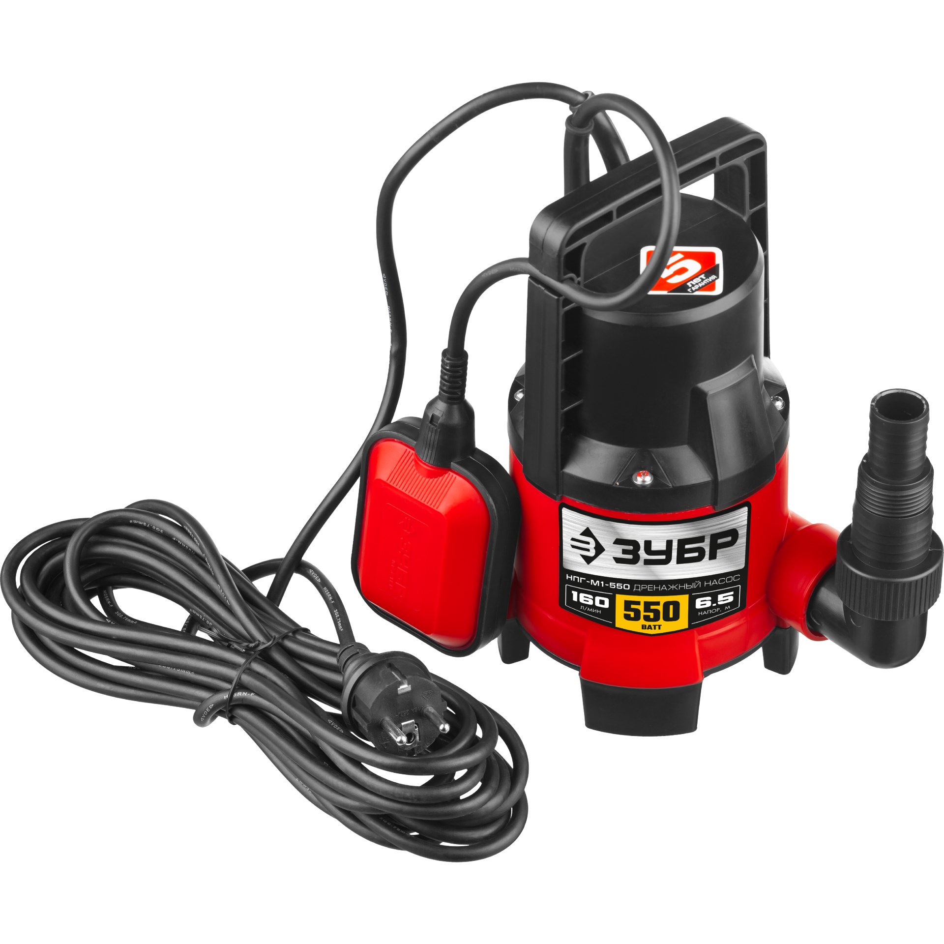 ЗУБР 550 Вт, дренажный насос для грязной воды (НПГ-М1-550) — фото 8