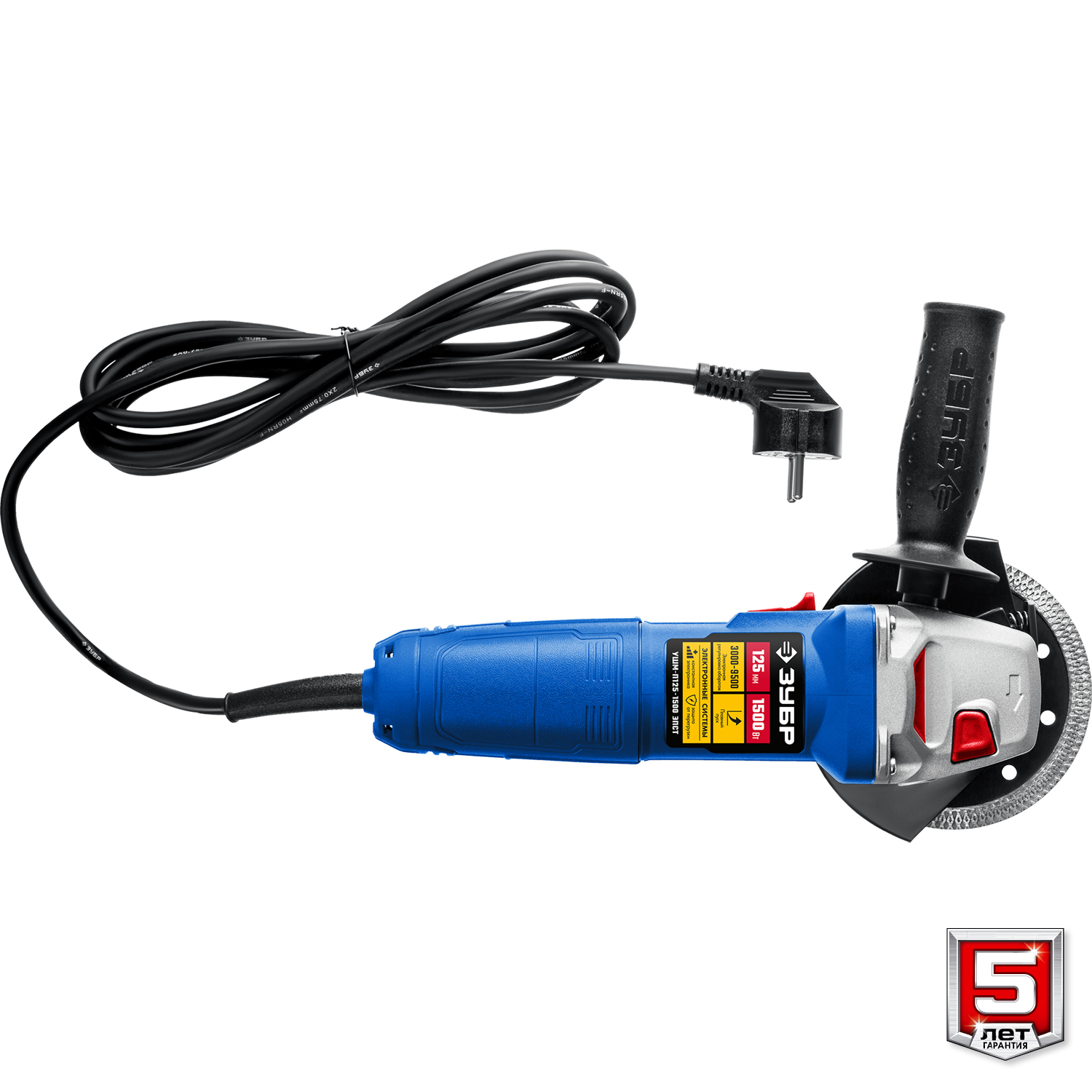 ЗУБР 1500 Вт, d125 мм, УШМ, регулировка оборотов, Профессионал (УШМ-П125-1500 ЭПСТ) — фото 10