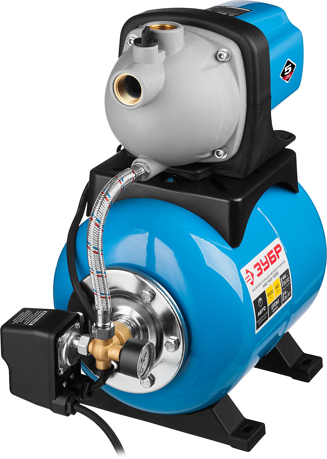 ЗУБР 1000 Вт, бак 20 л, автоматическая насосная станция (НАС-М3-1000) — фото 4