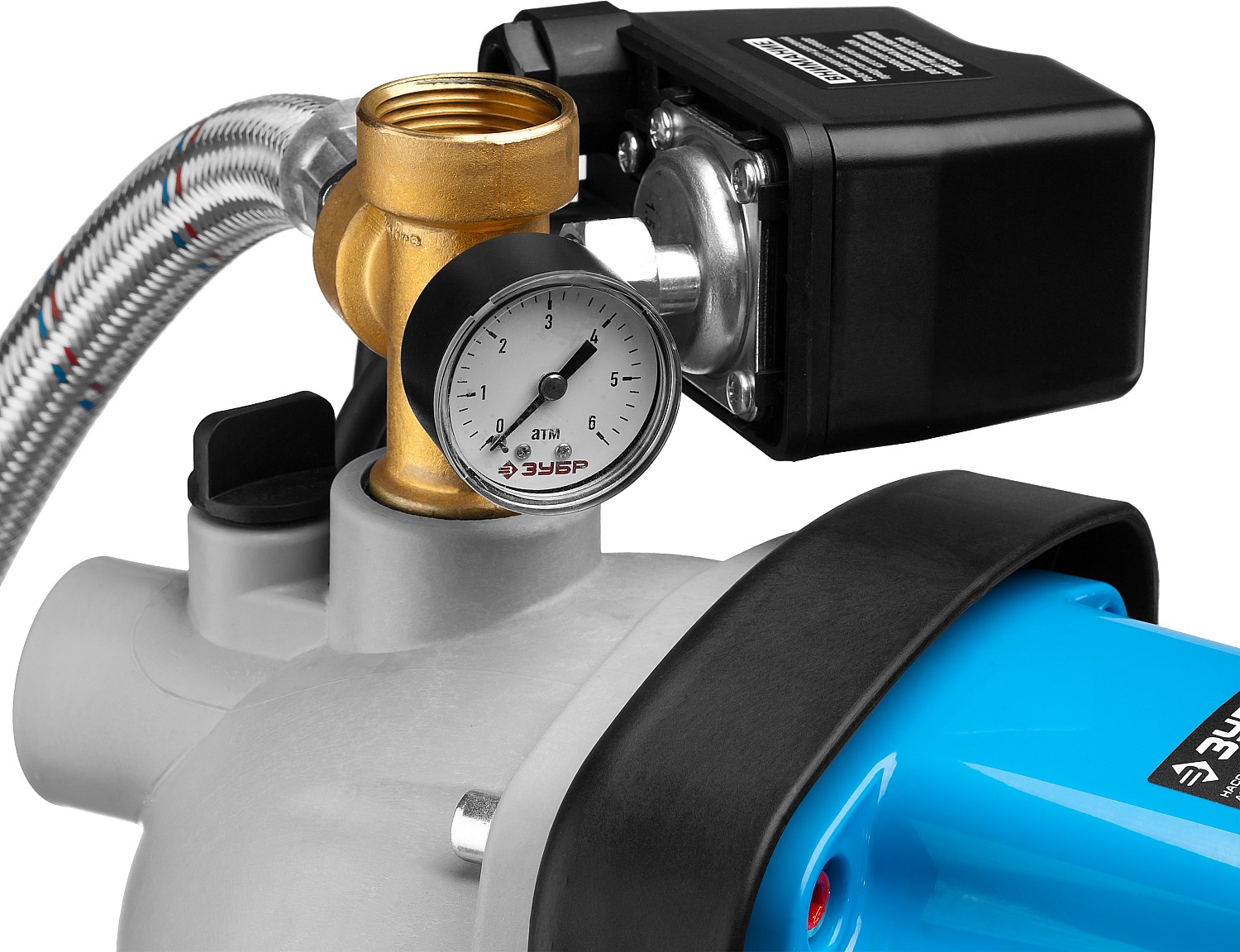 ЗУБР 1200 Вт, бак 50 л, автоматическая насосная станция (НАС-М3-1200-50) — фото 6