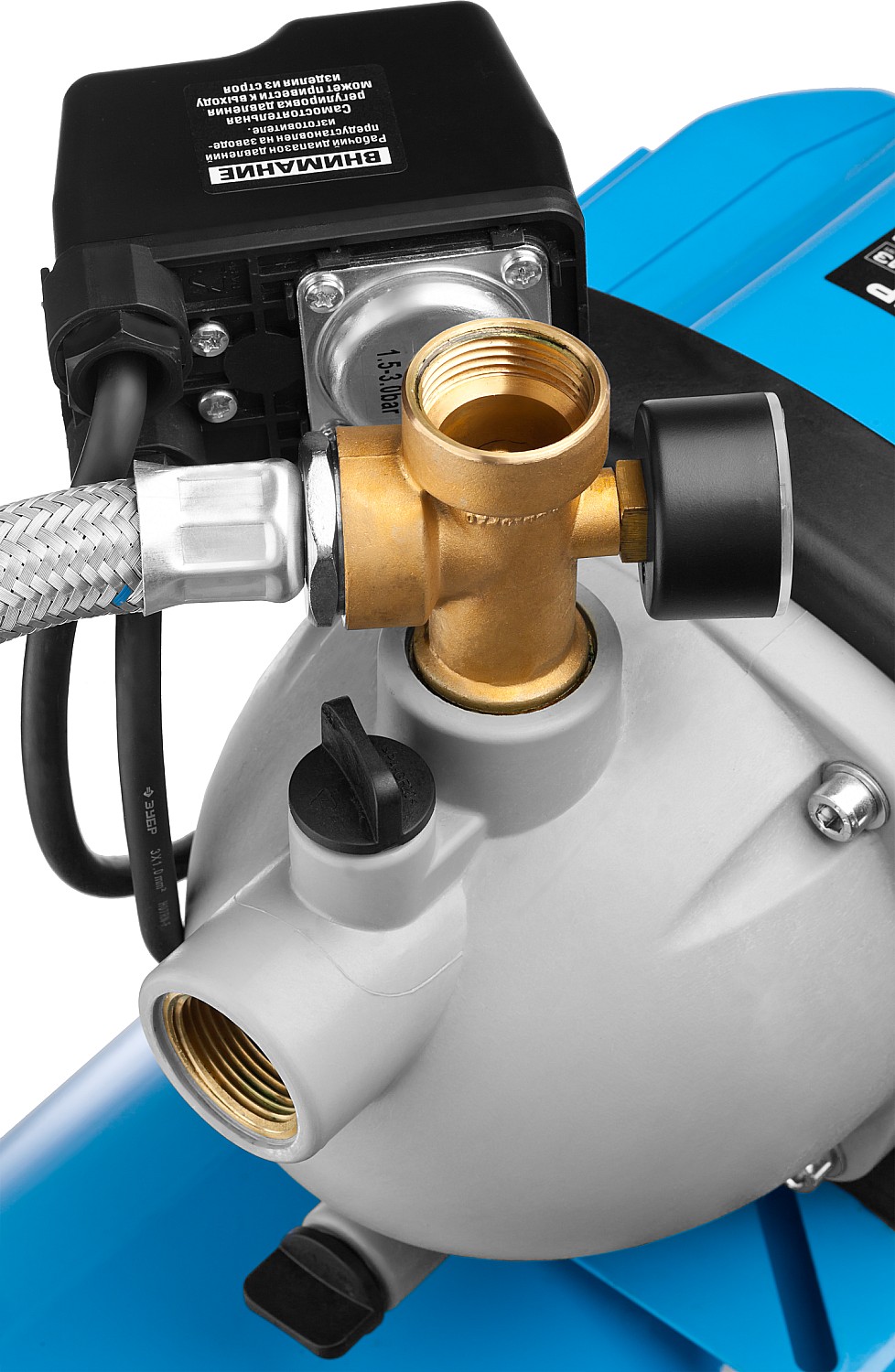 ЗУБР 1200 Вт, бак 50 л, автоматическая насосная станция (НАС-М3-1200-50) — фото 7