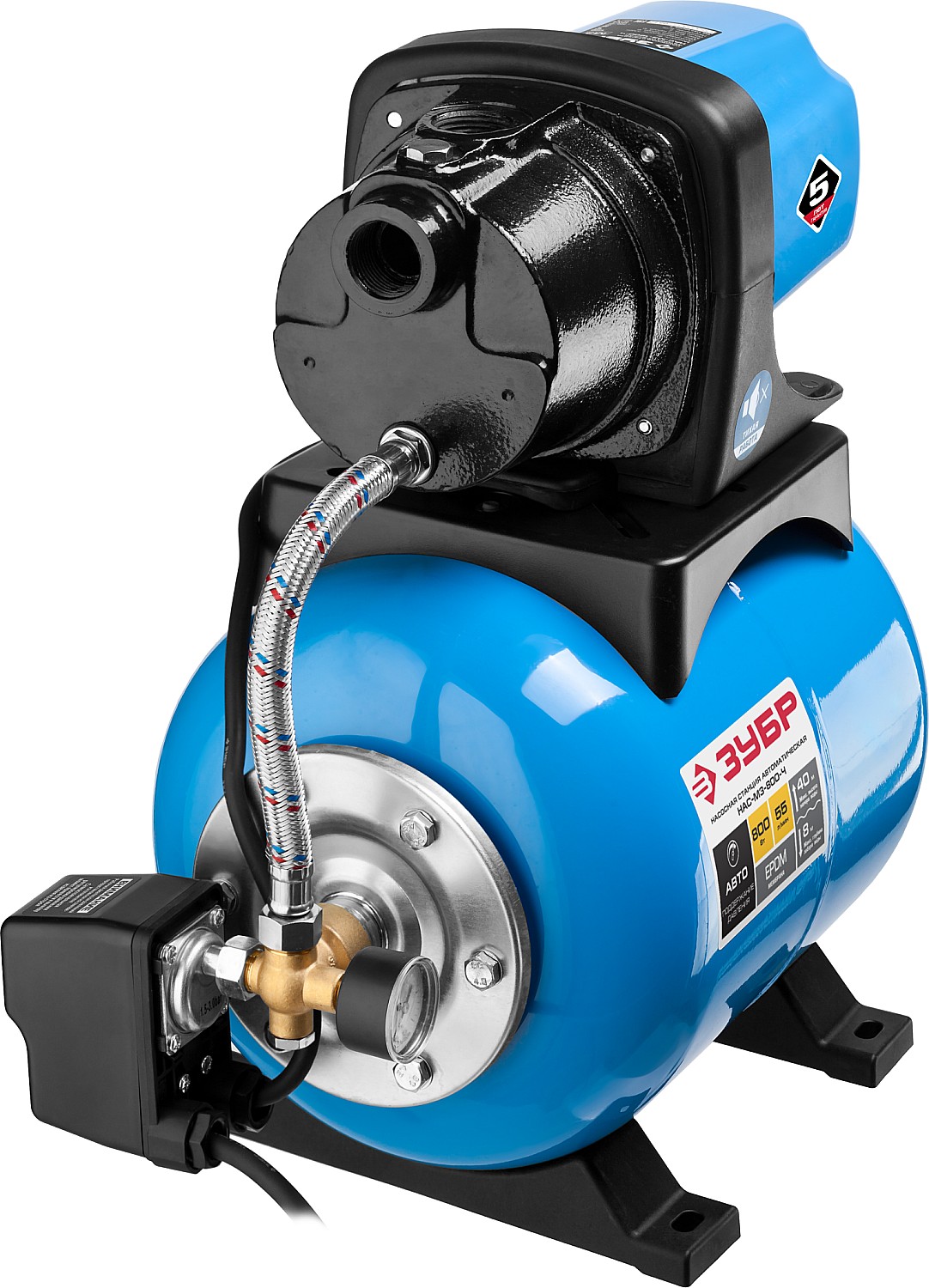 ЗУБР 800 Вт, бак 20 л, автоматическая насосная станция, чугунный корпус (НАС-М3-800-Ч) — фото 4