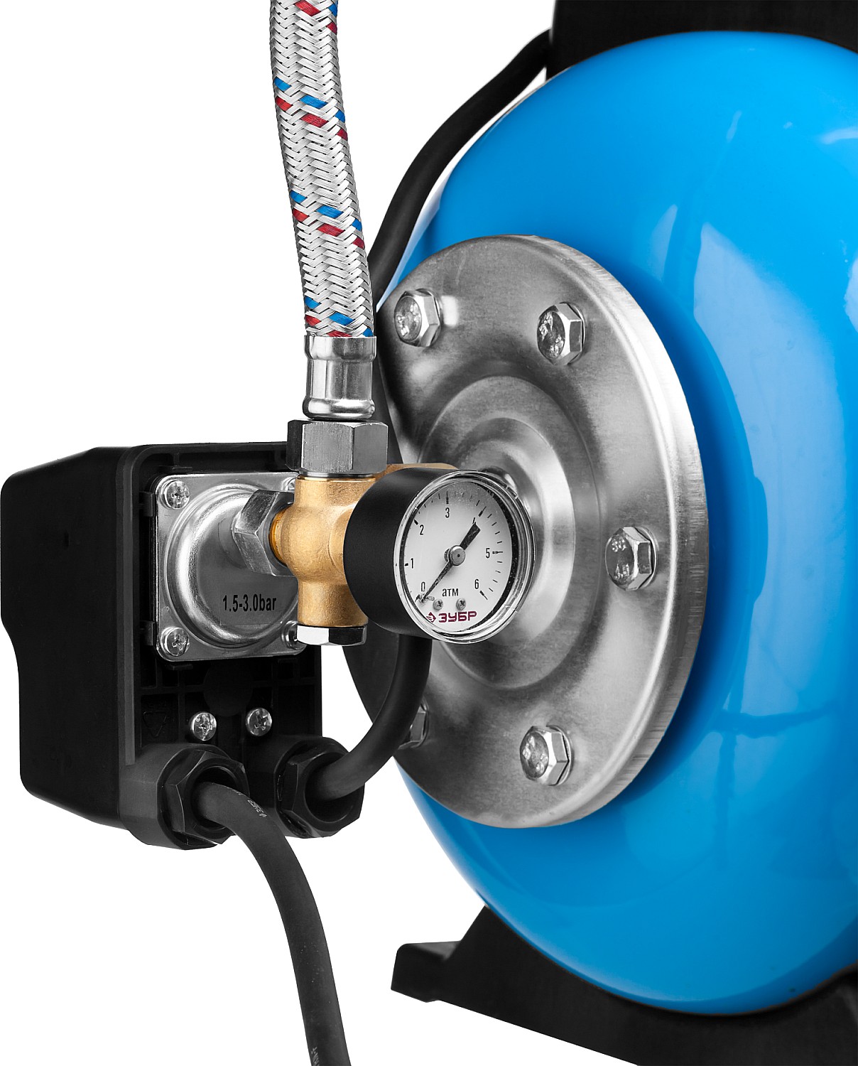 ЗУБР 800 Вт, бак 20 л, автоматическая насосная станция, чугунный корпус (НАС-М3-800-Ч) — фото 6