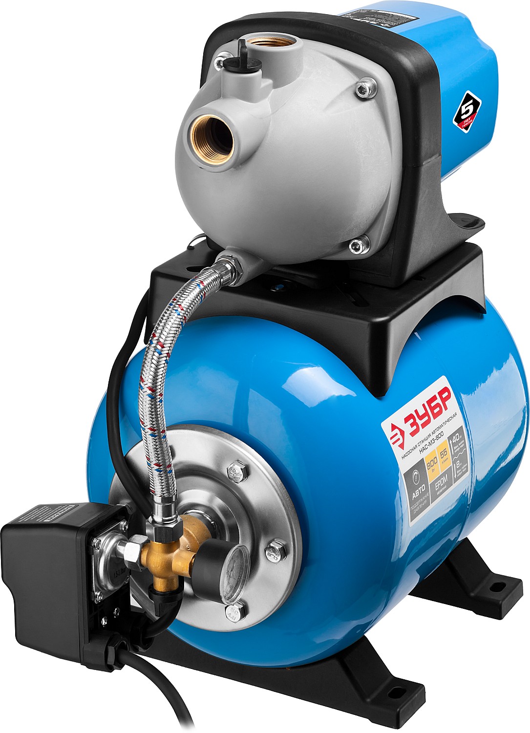 ЗУБР 800 Вт, бак 20 л, автоматическая насосная станция (НАС-М3-800) — фото 3
