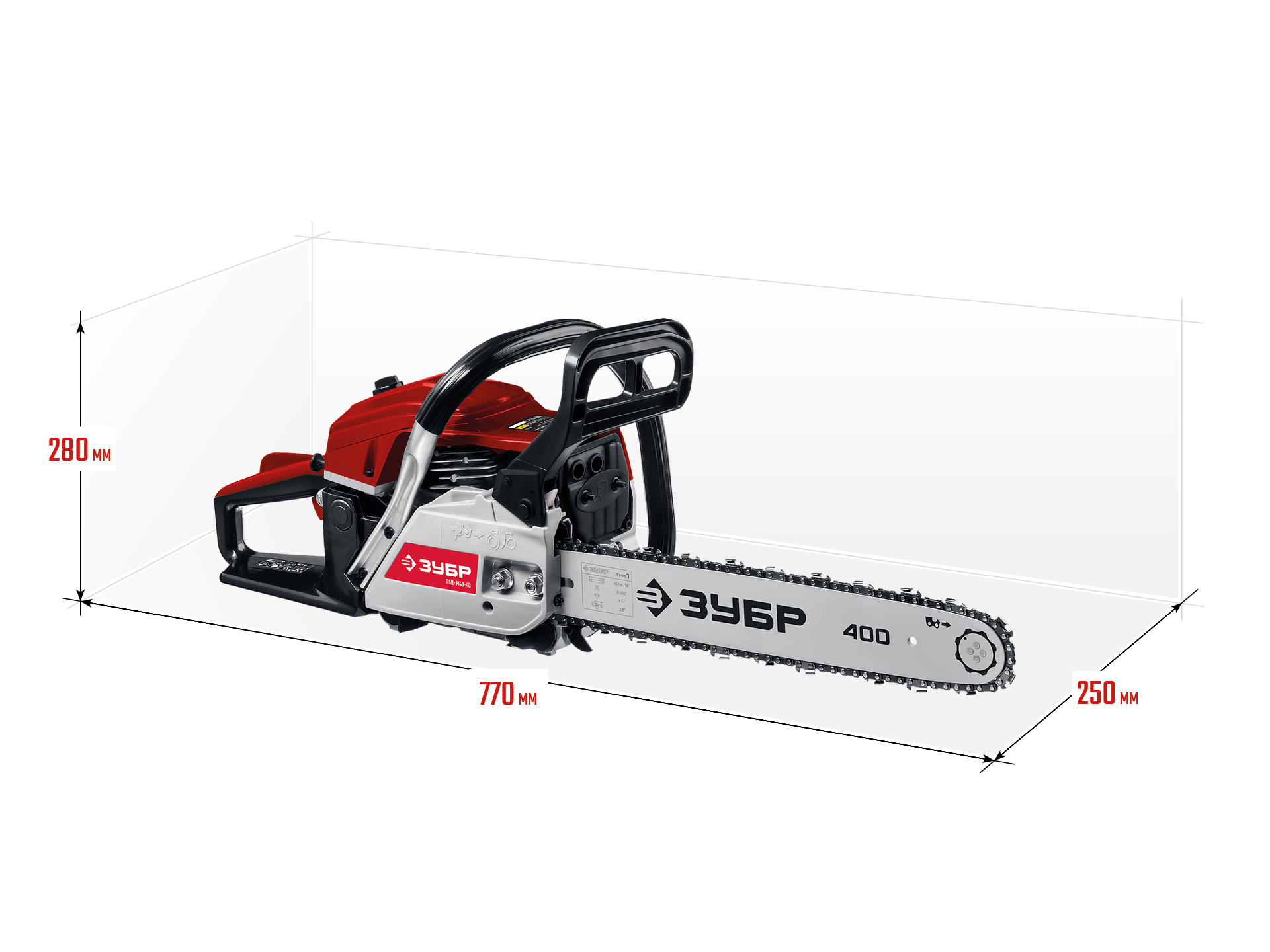 ЗУБР 40 см3, 40 см, бензопила (ПБЦ-М40-40) — фото 3