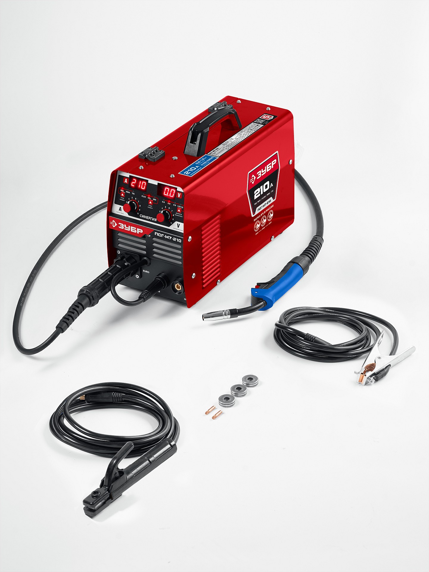 ЗУБР СИНЕРГИЯ, MIG / MAG, FCAW, MMA, TIG, 210 А, полуавтомат сварочный, с газом / без газа, горелка ПСГ-220 (ПСГ-М7-210) — фото 13