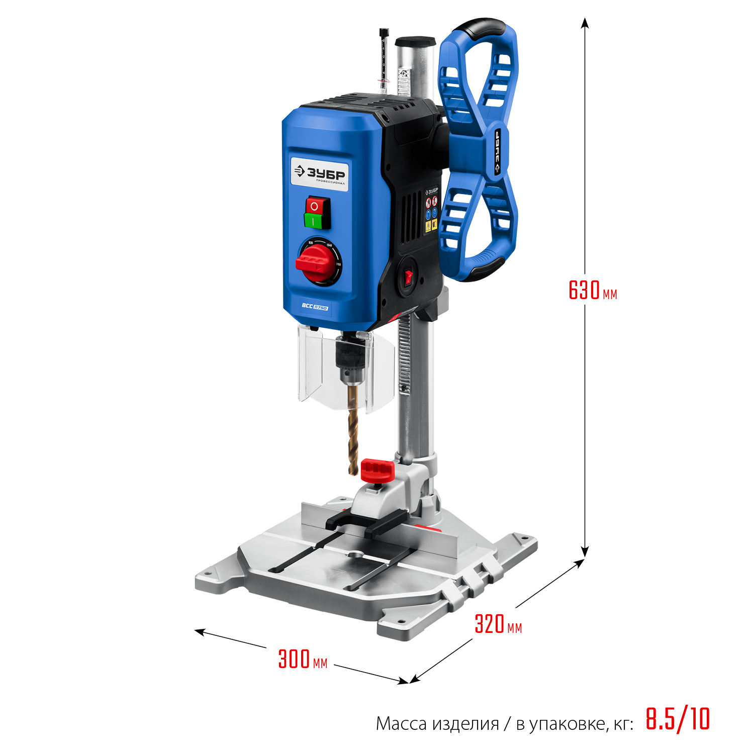 ЗУБР 750 Вт, 13 мм, вертикально - сверлильный станок, Профессионал (ВСС-П750) — фото 3