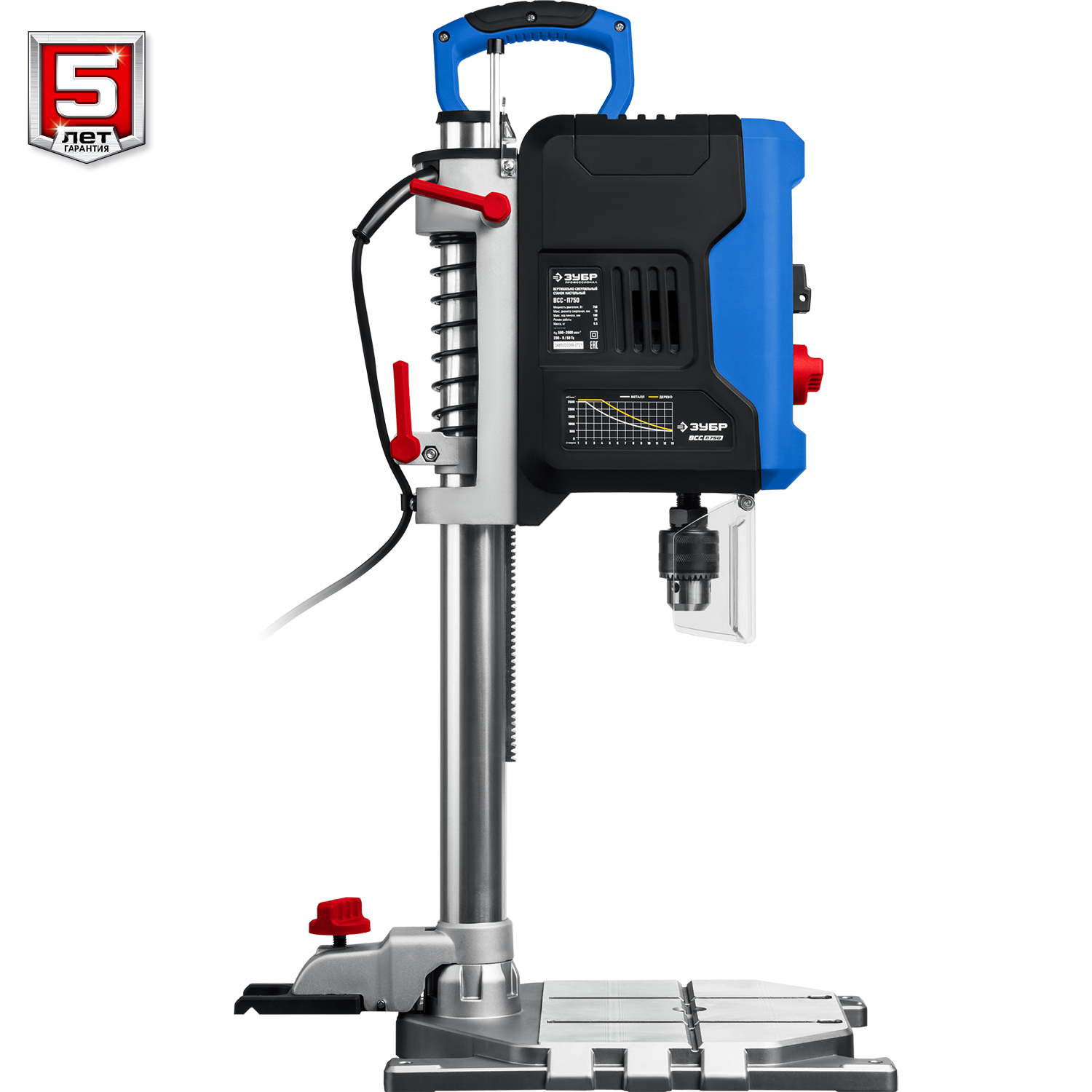 ЗУБР 750 Вт, 13 мм, вертикально - сверлильный станок, Профессионал (ВСС-П750) — фото 9