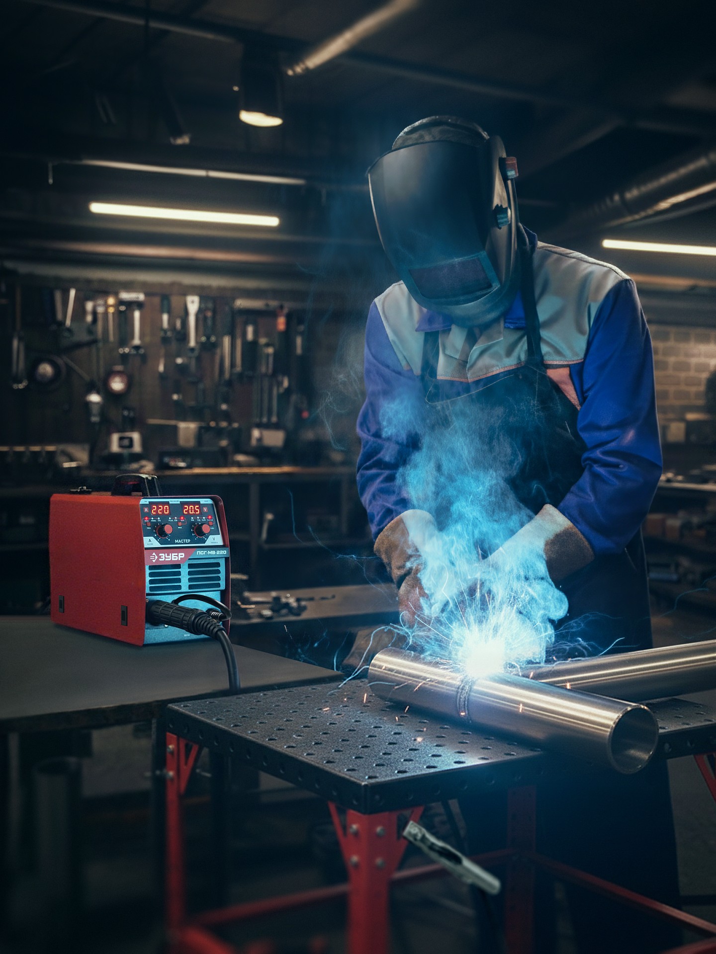ЗУБР MASTER, MIG / MAG, FCAW, MMA, TIG, 220 А, полуавтомат сварочный, с газом / без газа, горелка ПСГ-220 (ПСГ-М8-220) — фото 16