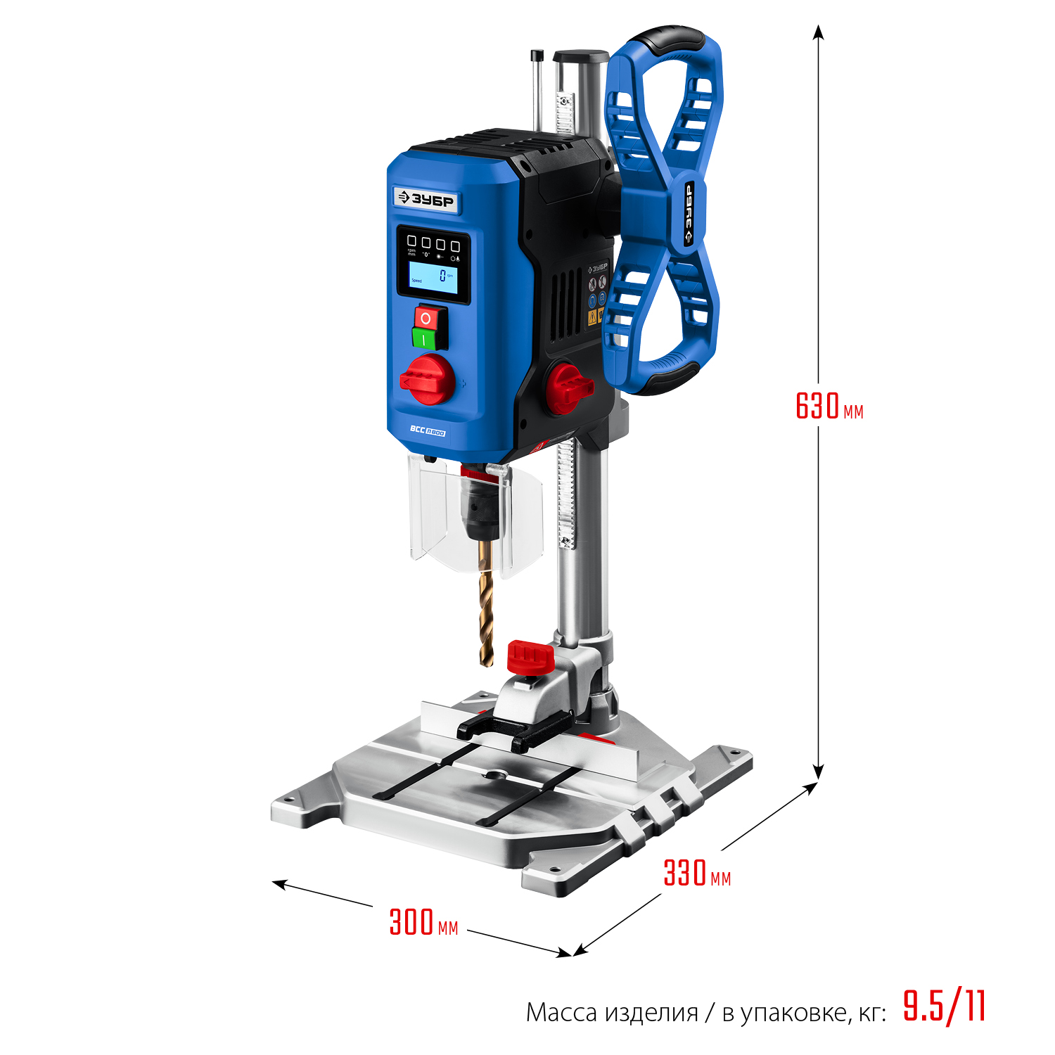 ЗУБР 800 Вт, 13 мм БЗП, вертикально - сверлильный станок, Профессионал (ВСС-П800) — фото 3