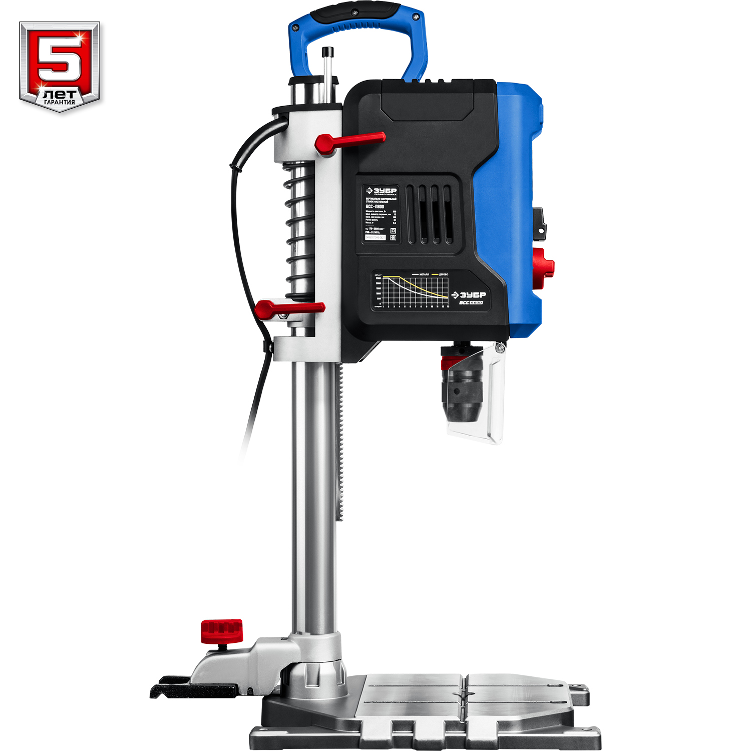 ЗУБР 800 Вт, 13 мм БЗП, вертикально - сверлильный станок, Профессионал (ВСС-П800) — фото 9