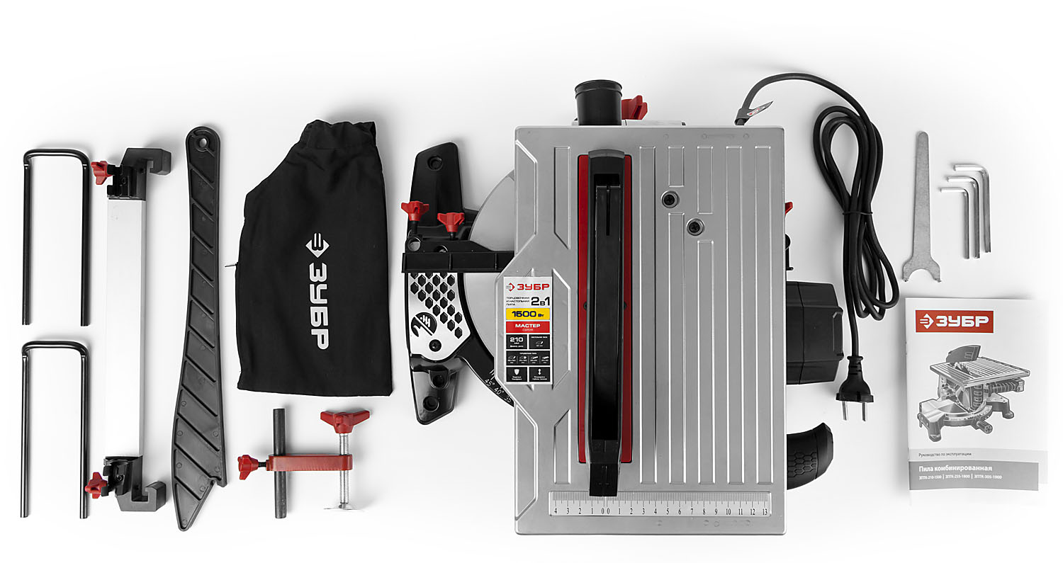 ЗУБР Ø 210, 1500 Вт, пила торцовочная комбинированная (ЗПТК-210-1500) — фото 8