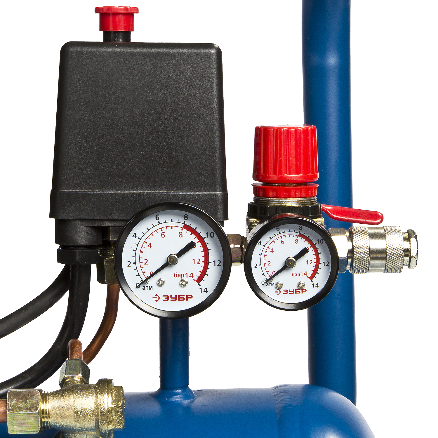 ЗУБР 240 л/мин, 24 л, 1500 Вт, масляный компрессор, Профессионал (ЗКПМ-240-24-1.5) — фото 8