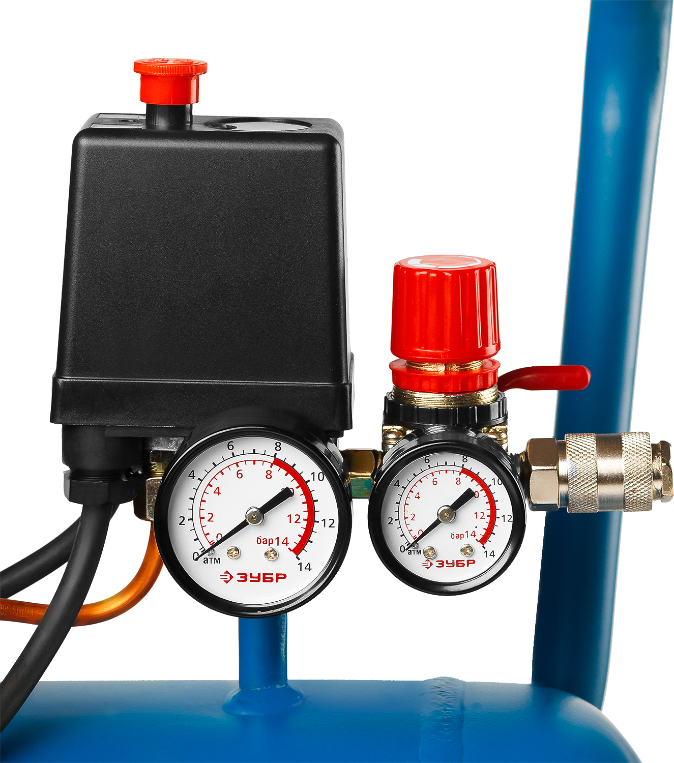 ЗУБР 240 л/мин, 50 л, 1500 Вт, масляный компрессор, Профессионал (ЗКПМ-240-50-1.5) — фото 7