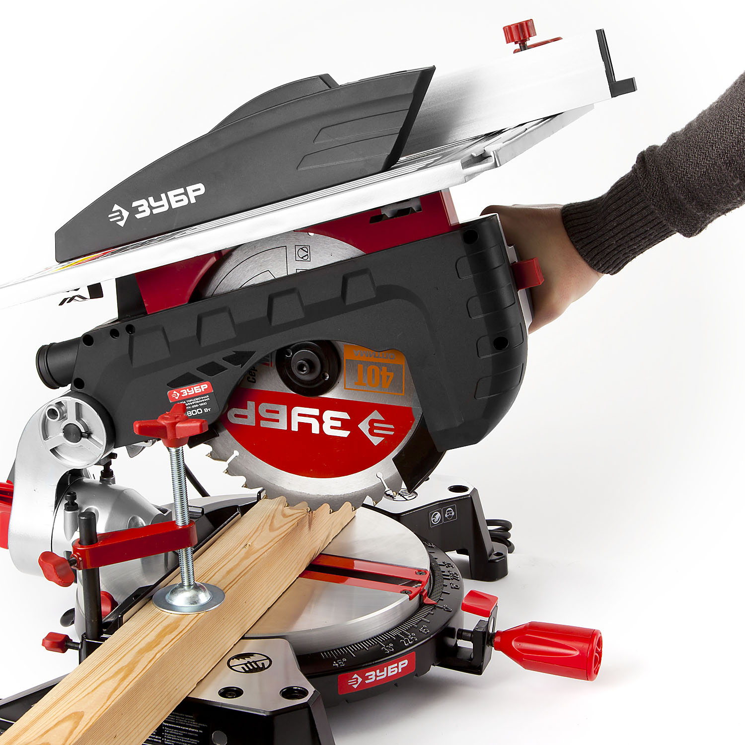 ЗУБР ЗПТК-255-1800 пила торцовочная комбинированная, d 250 х 30 мм, 1800 Вт — фото 17