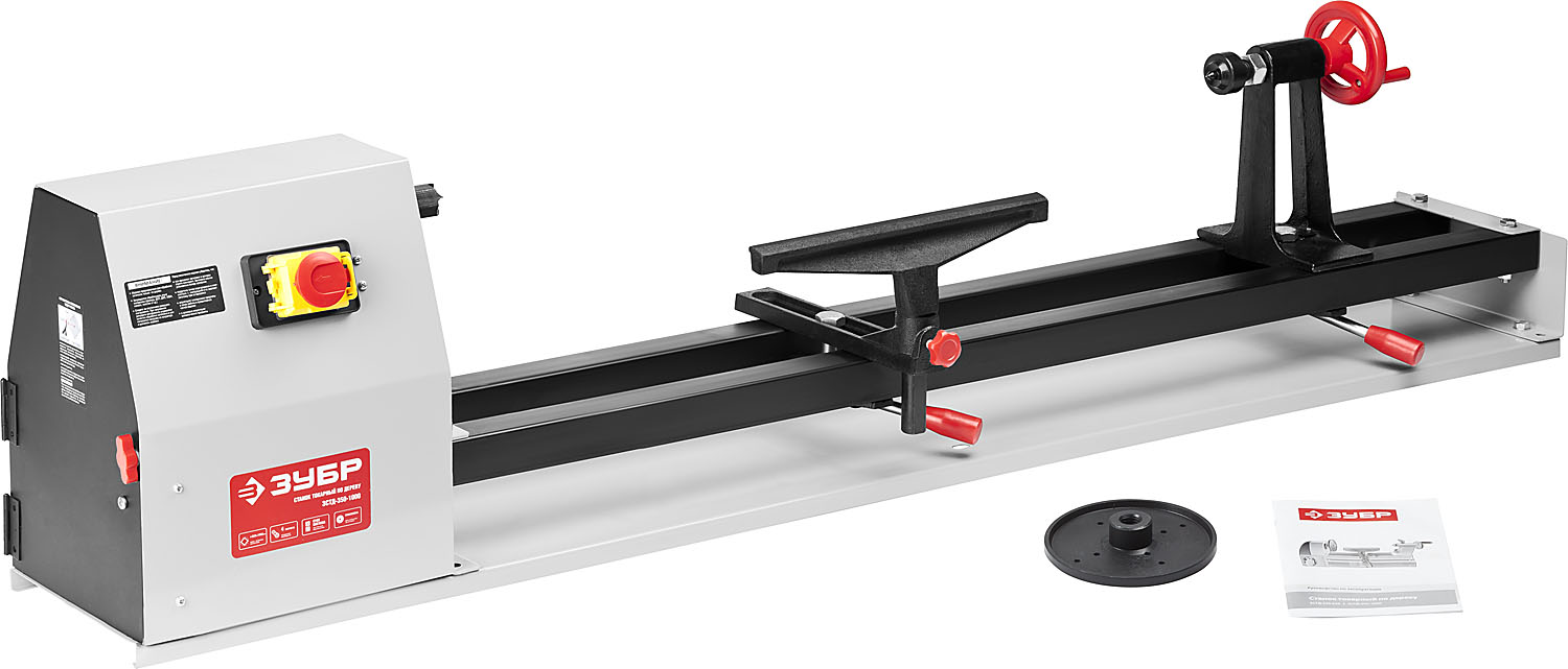 ЗУБР d 350 мм, 1000 мм, 350 Вт, токарный станок по дереву (ЗСТД-350-1000) — фото 4