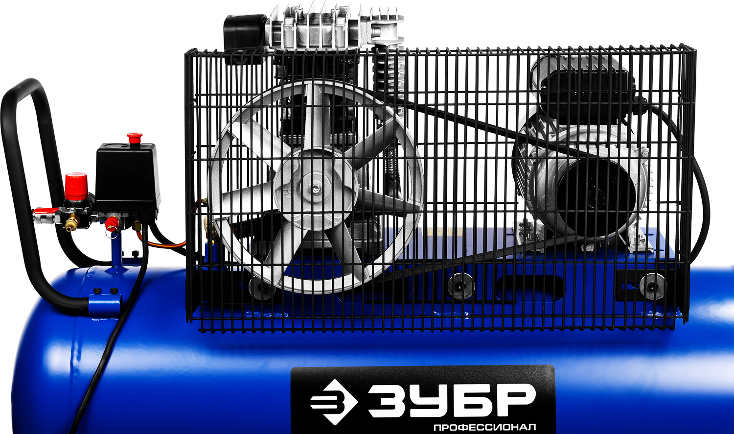 ЗУБР 440 л/мин, 100 л, 2200 Вт, ременной масляный компрессор, Профессионал (ЗКПМ-440-100-Р-2.2) — фото 6