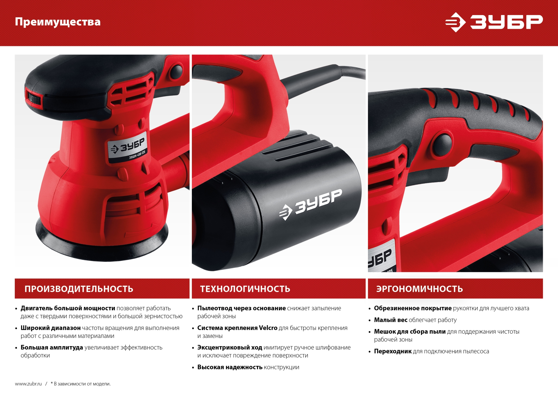 ЗУБР d 125 мм, 2 мм, 450 Вт, орбитально-шлифовальная машина (ЗОШМ-450-125) — фото 9